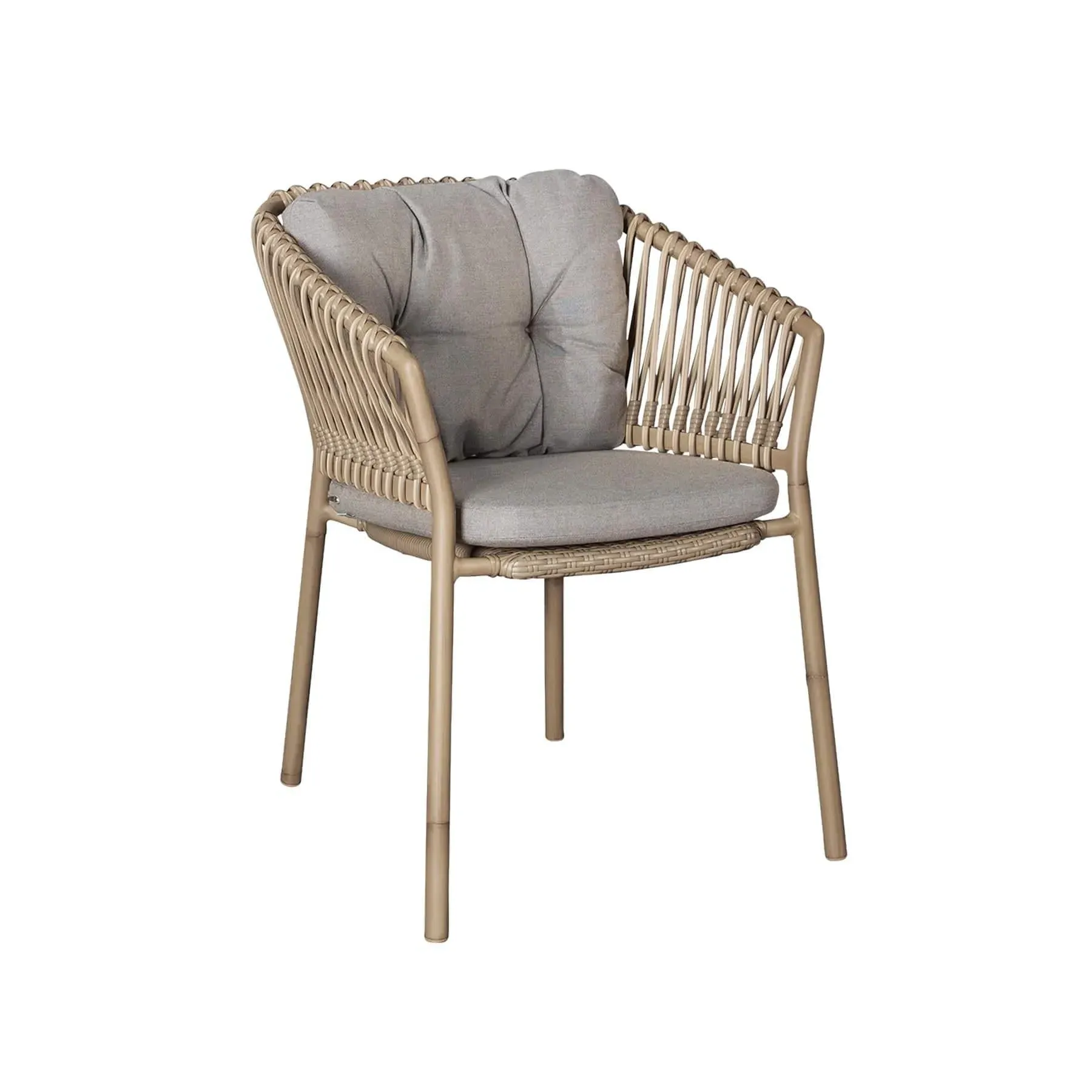 Outdoor Chair with Cane Weave - Taupe