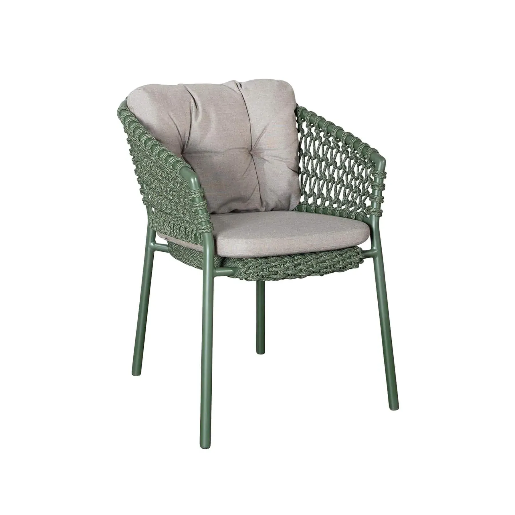 Outdoor Chair with Cushion - Dark Green, Aluminium image
