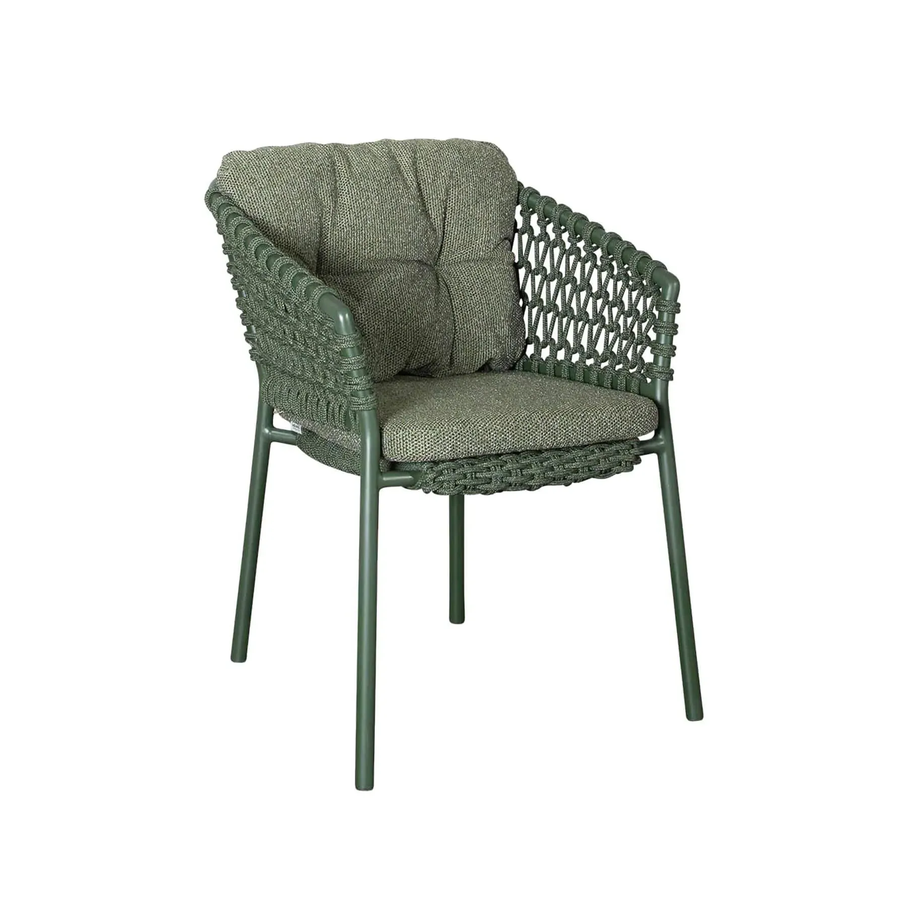 Outdoor Chair with Cushion - Green, Aluminium