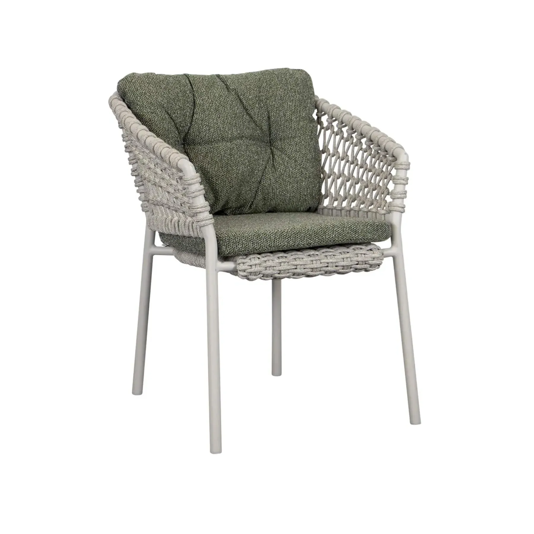 Outdoor Chair with Cushion - Green, Aluminium