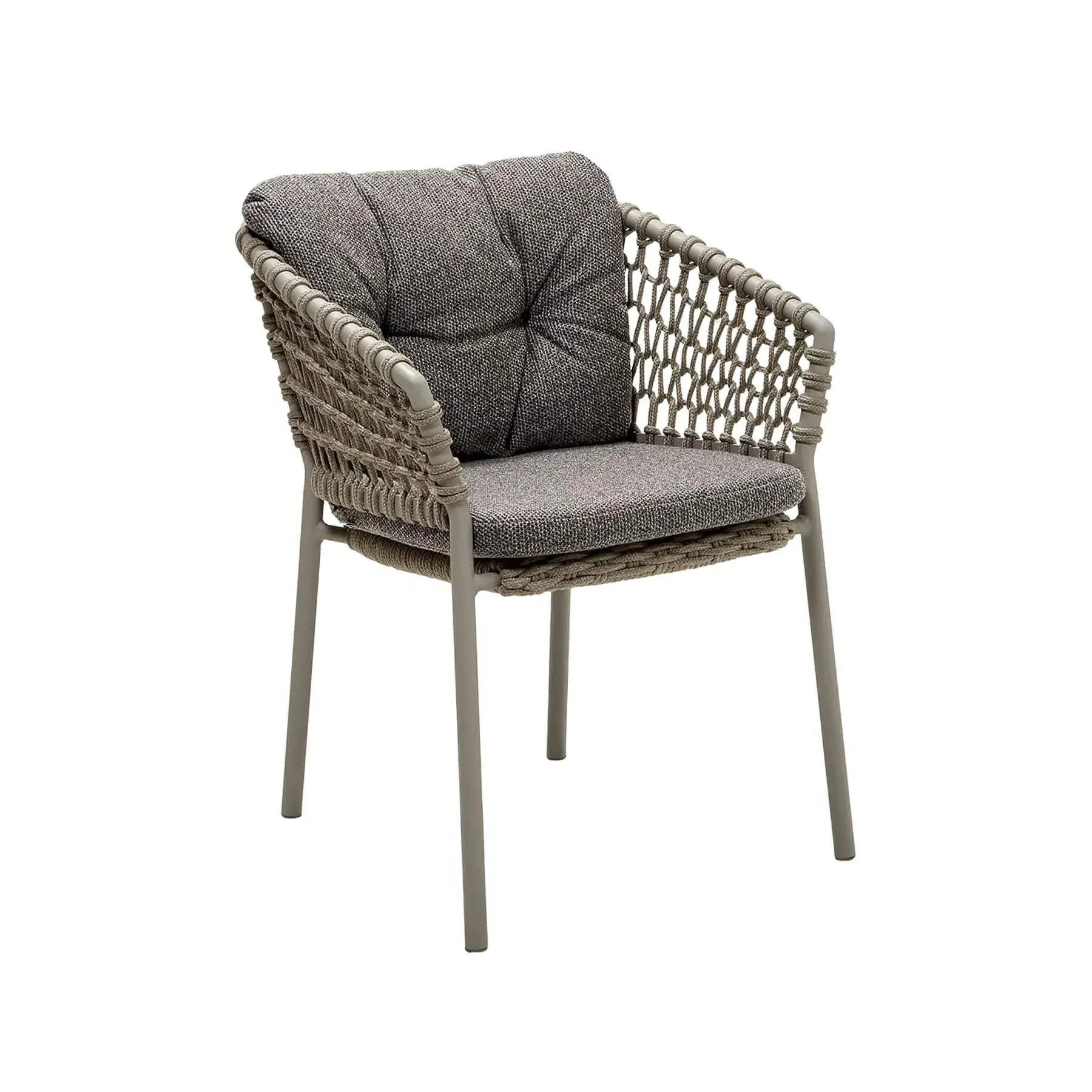 Outdoor Chair with Cushion - Grey, Aluminium