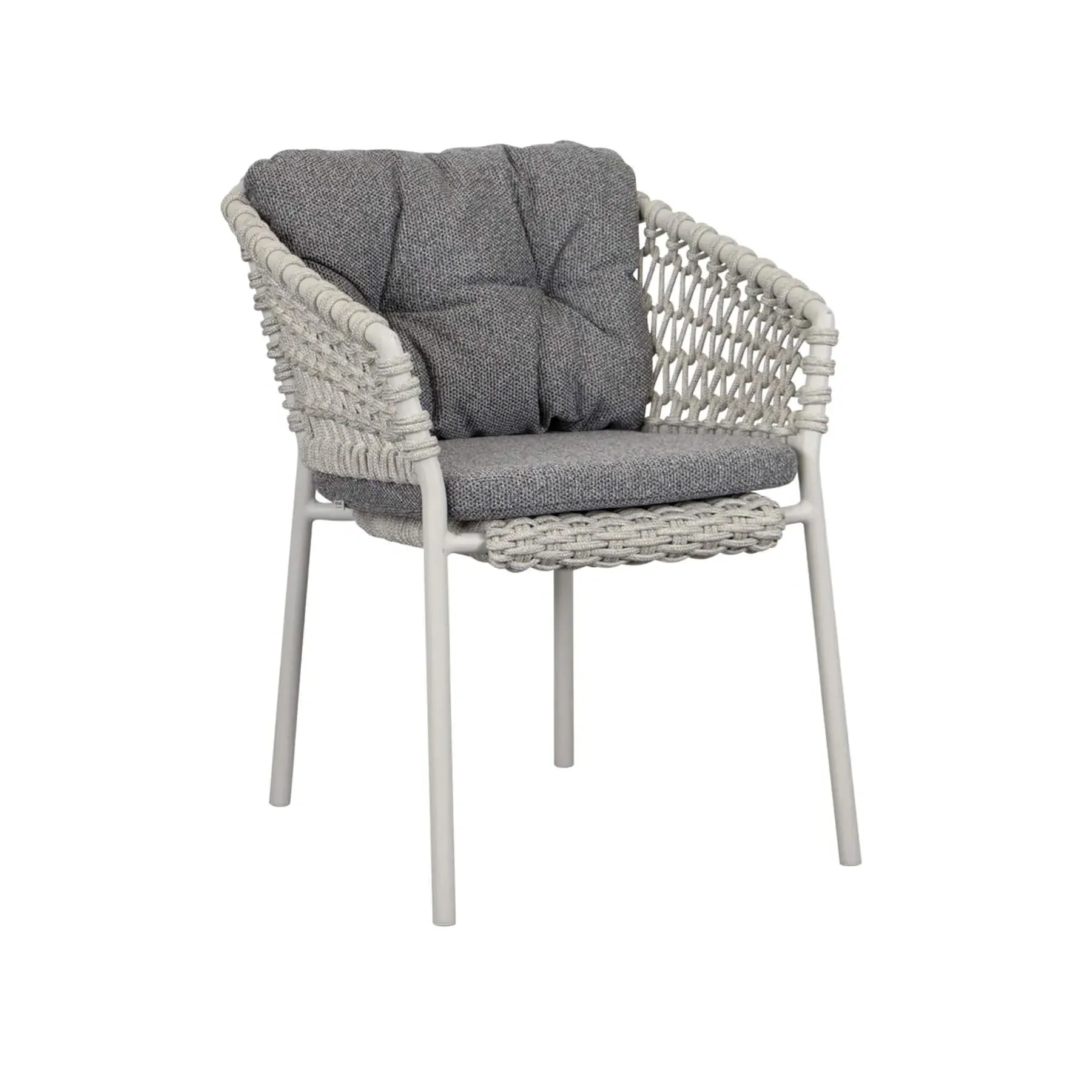 Outdoor Chair with Cushion - Grey, Aluminium