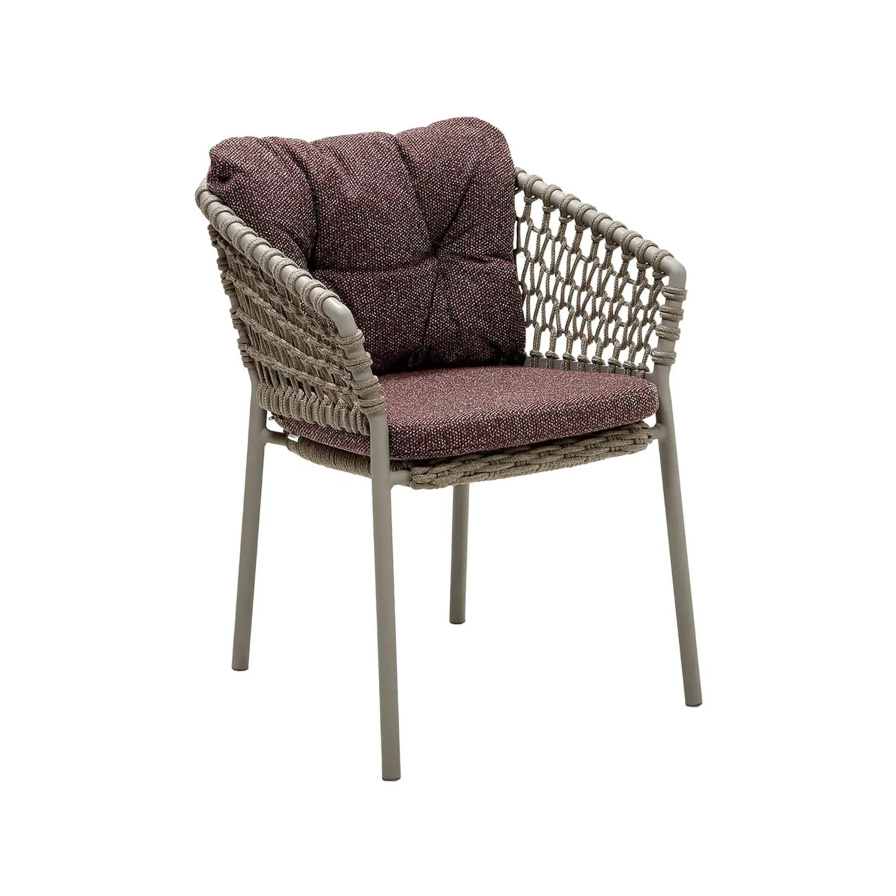 Outdoor Chair with Cushion - Taupe, Aluminium