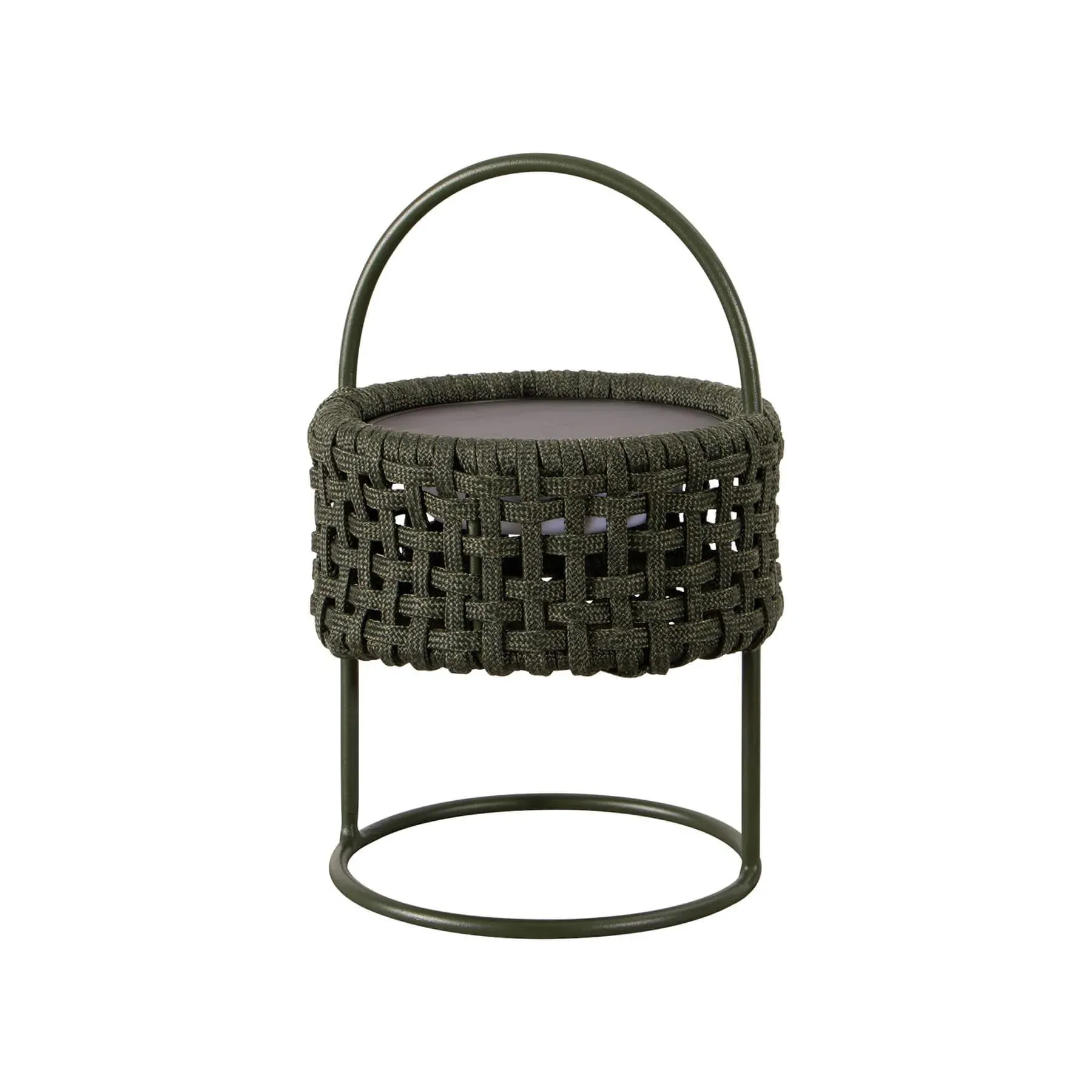 Portable Garden Lamp with Handle - Dark Green, Rope image