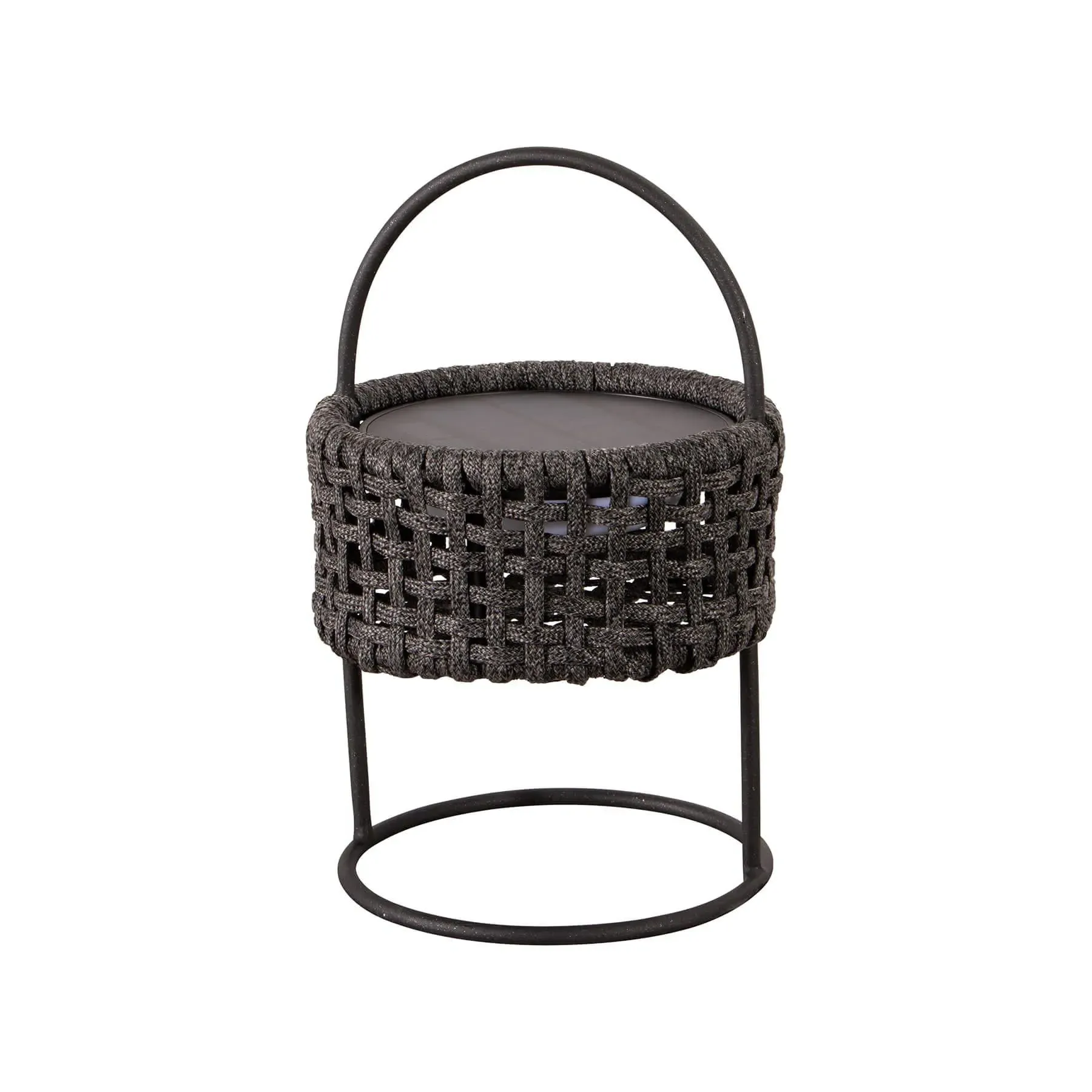 Portable Garden Lamp with Handle - Dark Grey, Rope