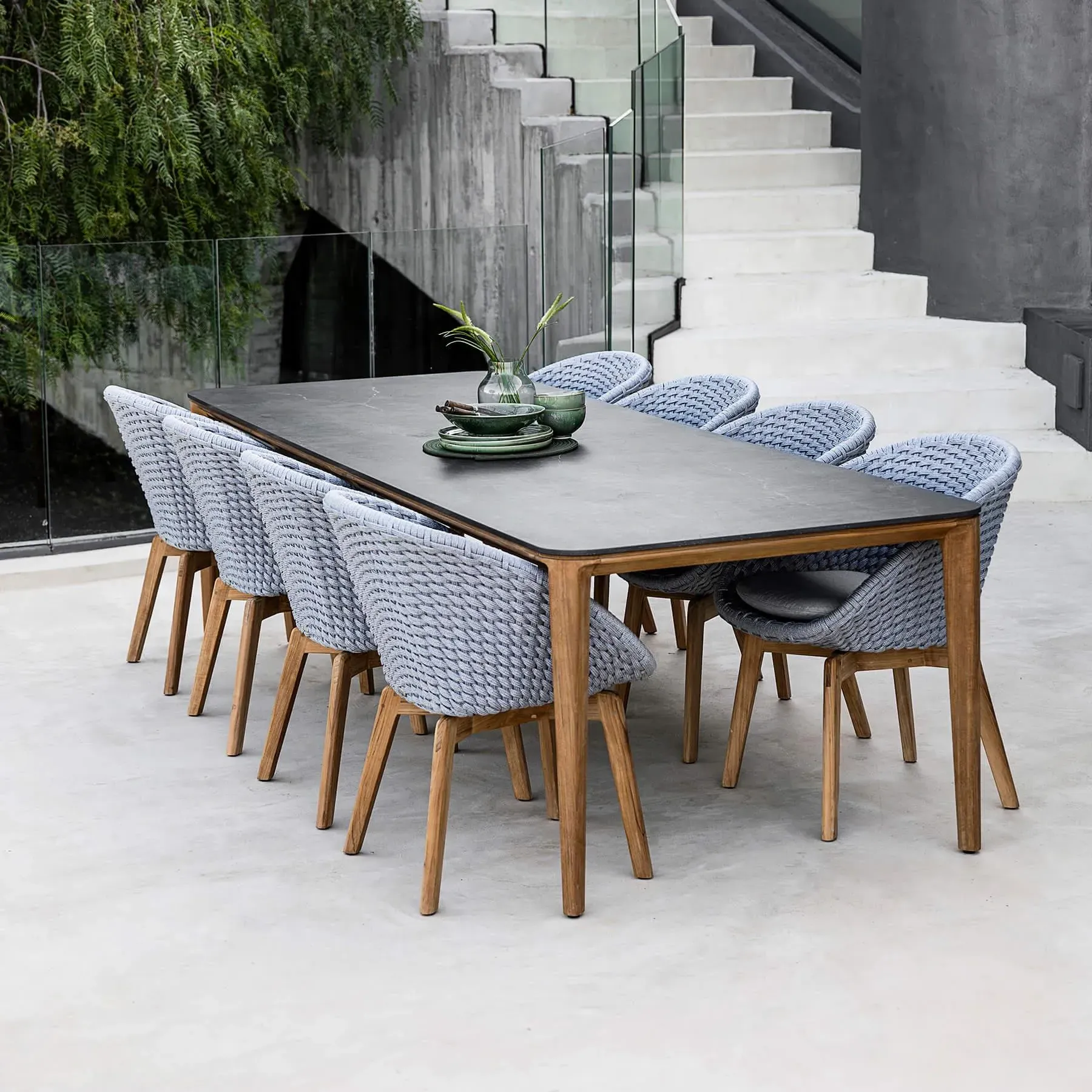 Rectangular Dining Table - Fossil Black, Teak