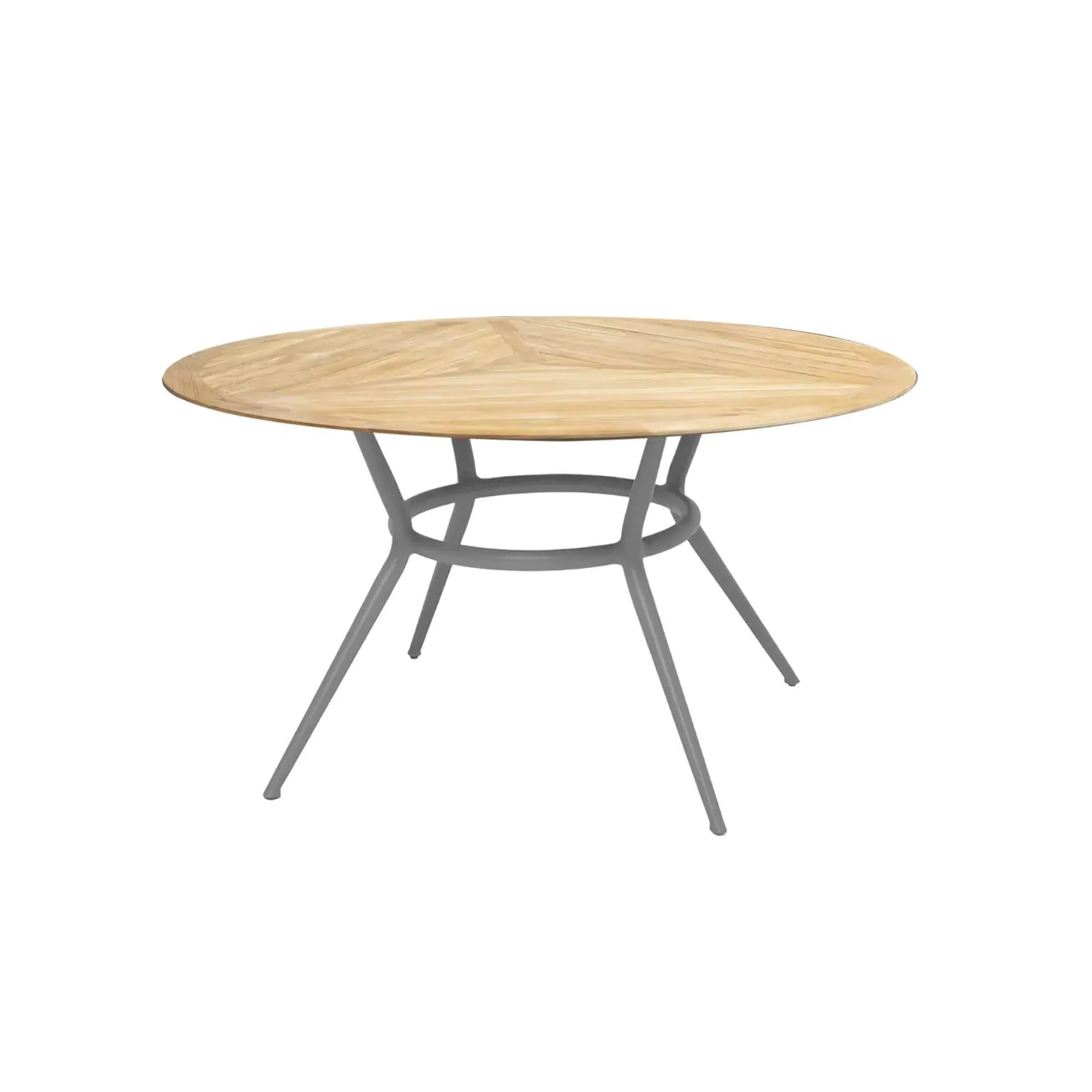 Round Dining Table - Light Grey, Teak