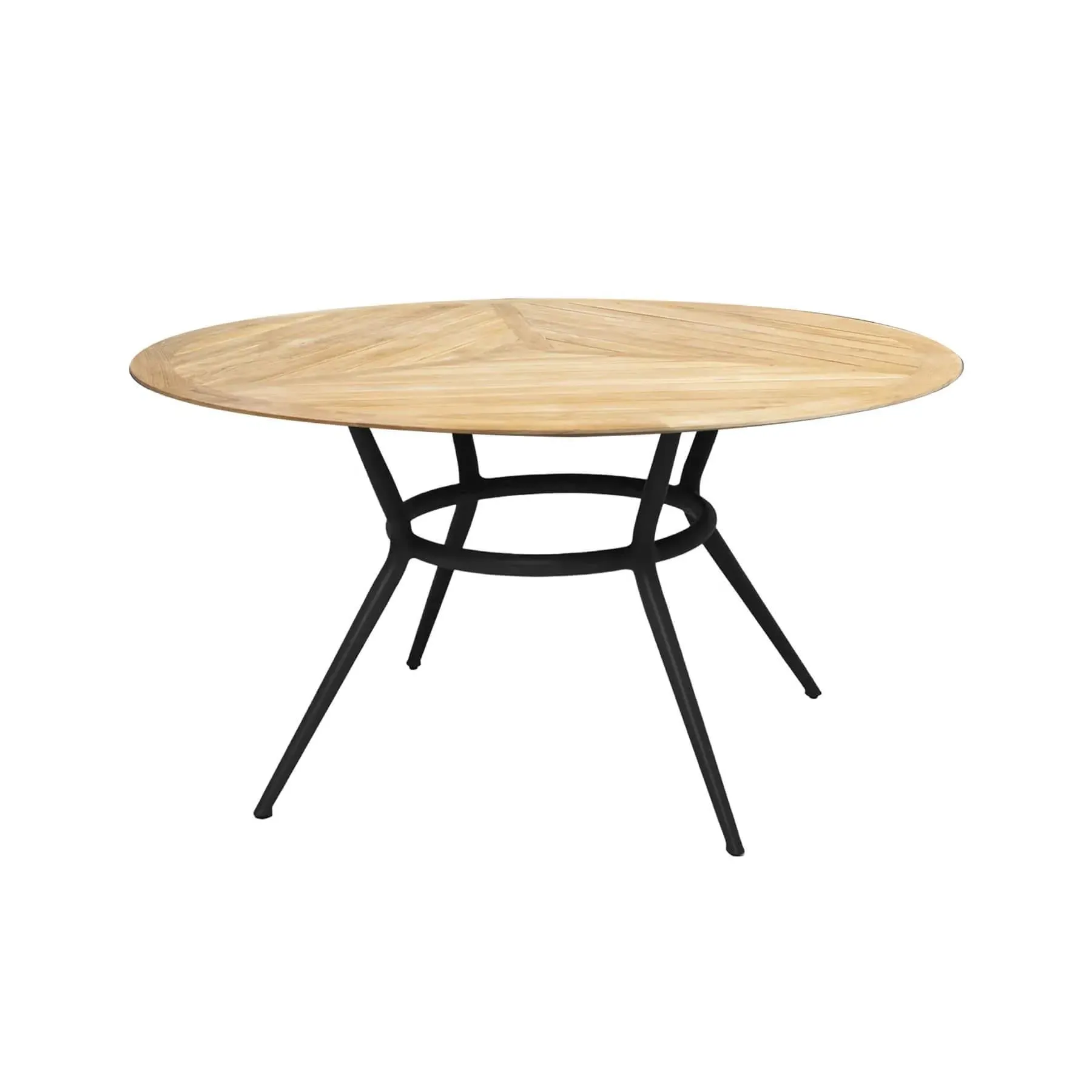 Round Garden Dining Table - Grey, Teak