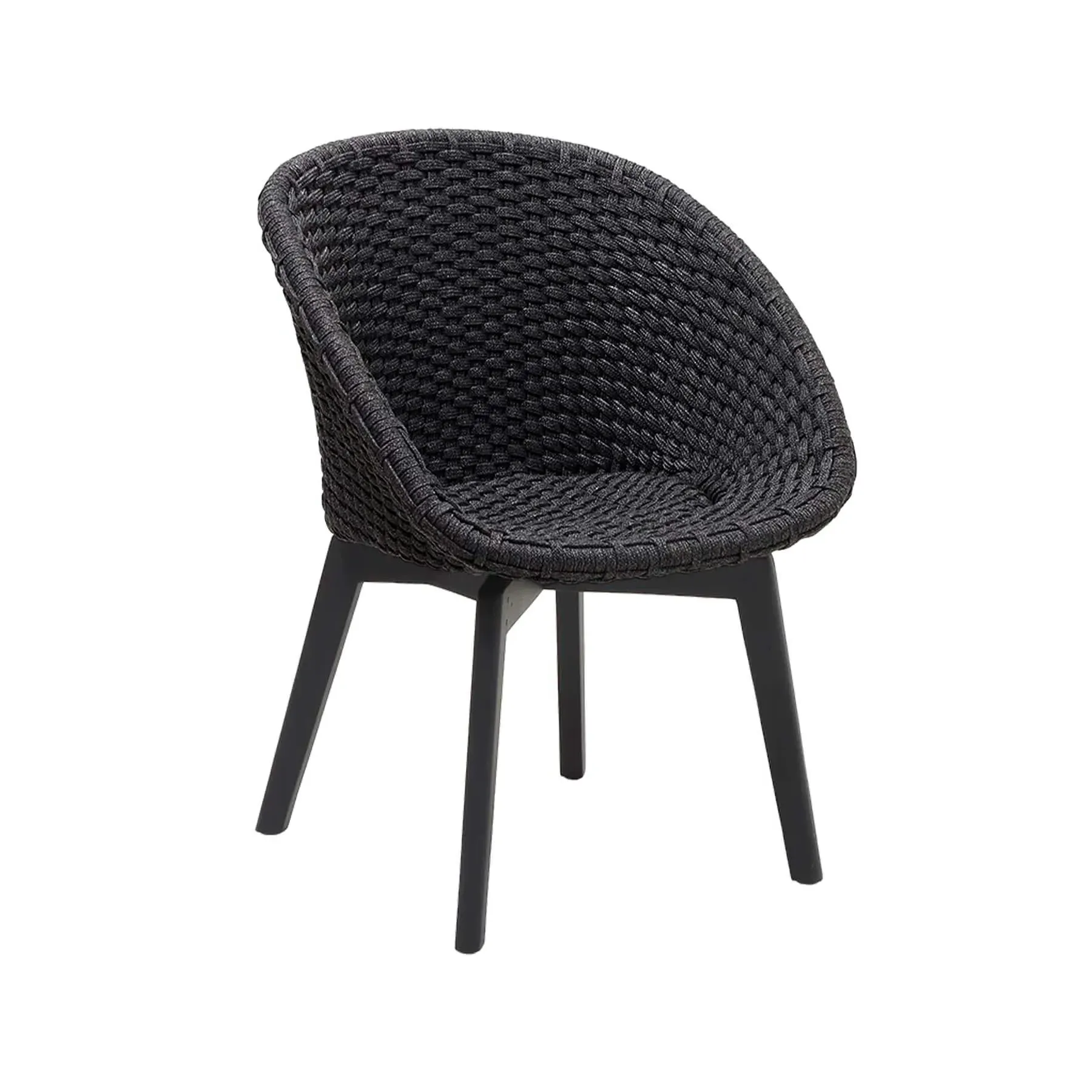 Shell-Shaped Garden Chair - Black, Rope image