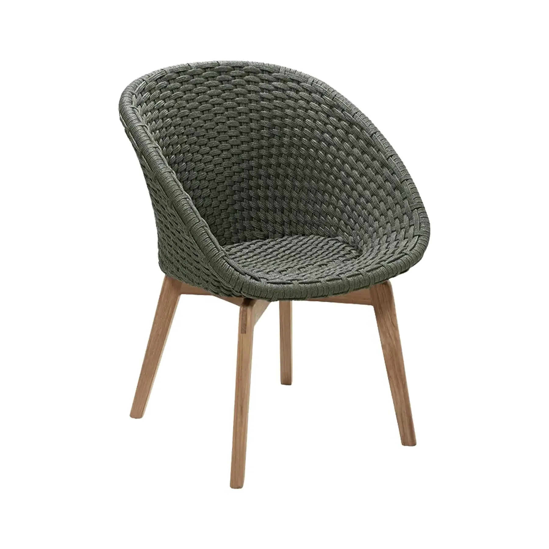 Shell-Shaped Garden Chair - Dark Green, Rope