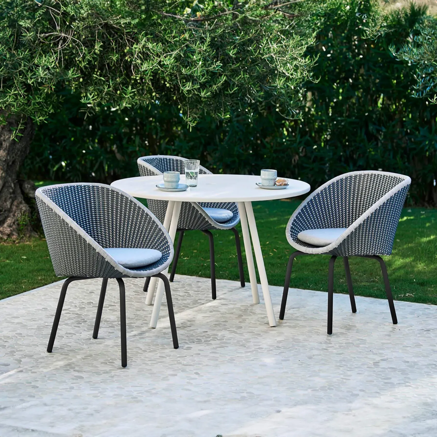 Shell-Shaped Garden Chair - Dark Grey, Rope