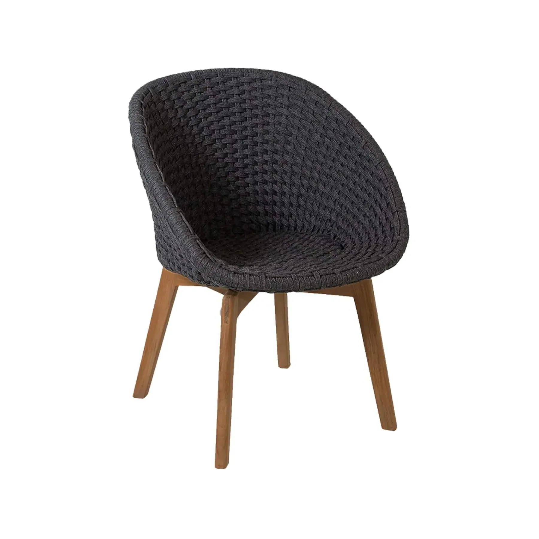 Shell-Shaped Garden Chair - Dark Grey, Rope