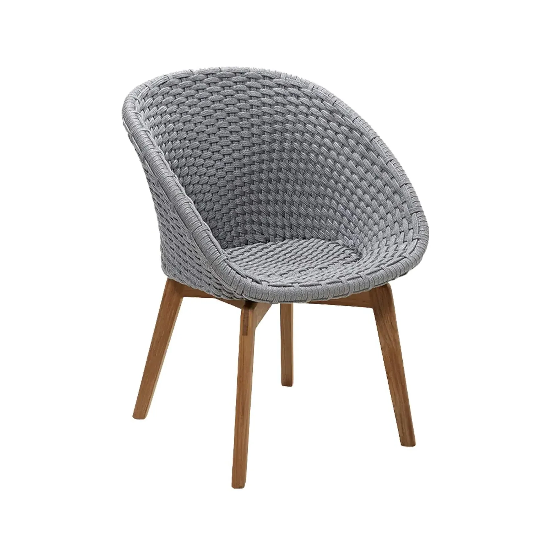 Shell-Shaped Garden Chair - Light Grey, Rope
