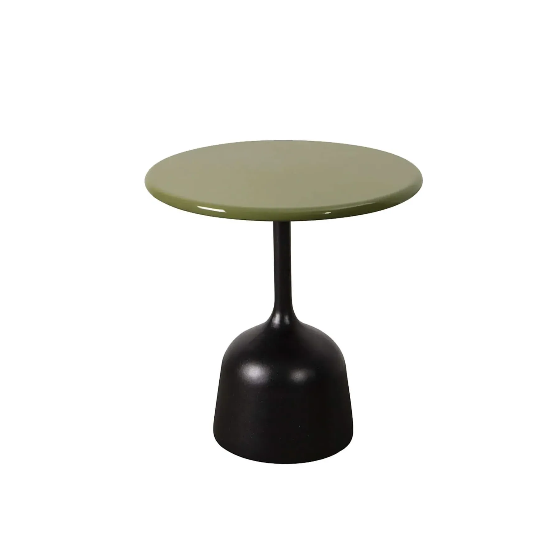 Small Coffee Table with Glazed Top - Green, Lava Stone