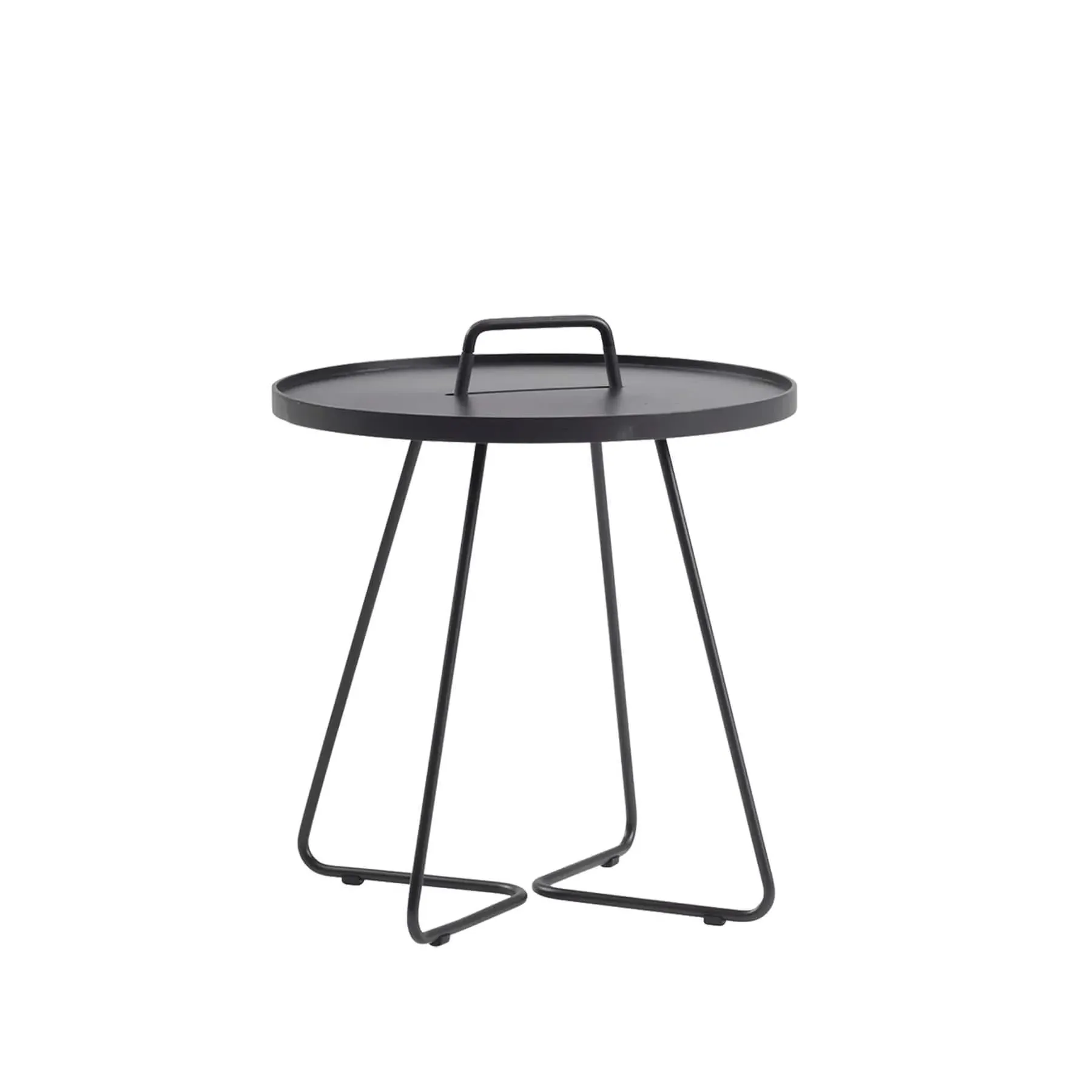 Small Side Table with Handle - Black, Aluminium