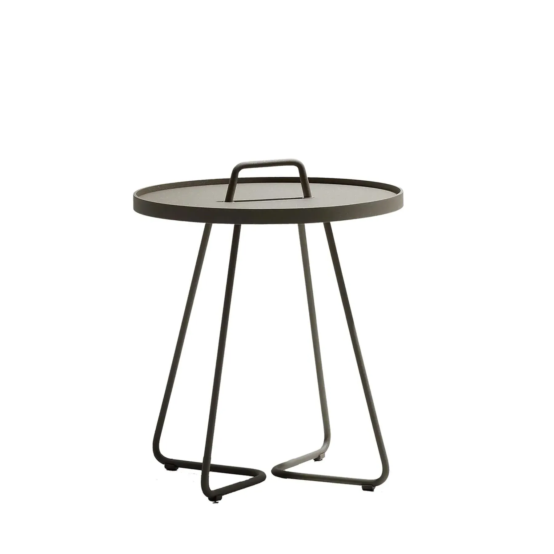 Small Side Table with Handle - Taupe, Aluminium