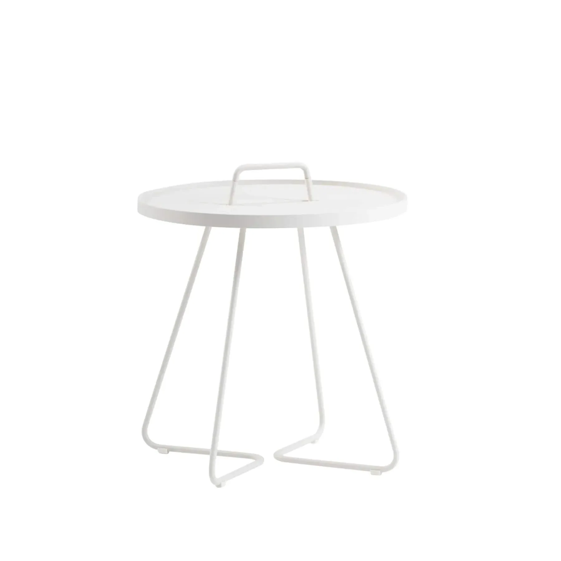 Small Side Table with Handle - White, Aluminium