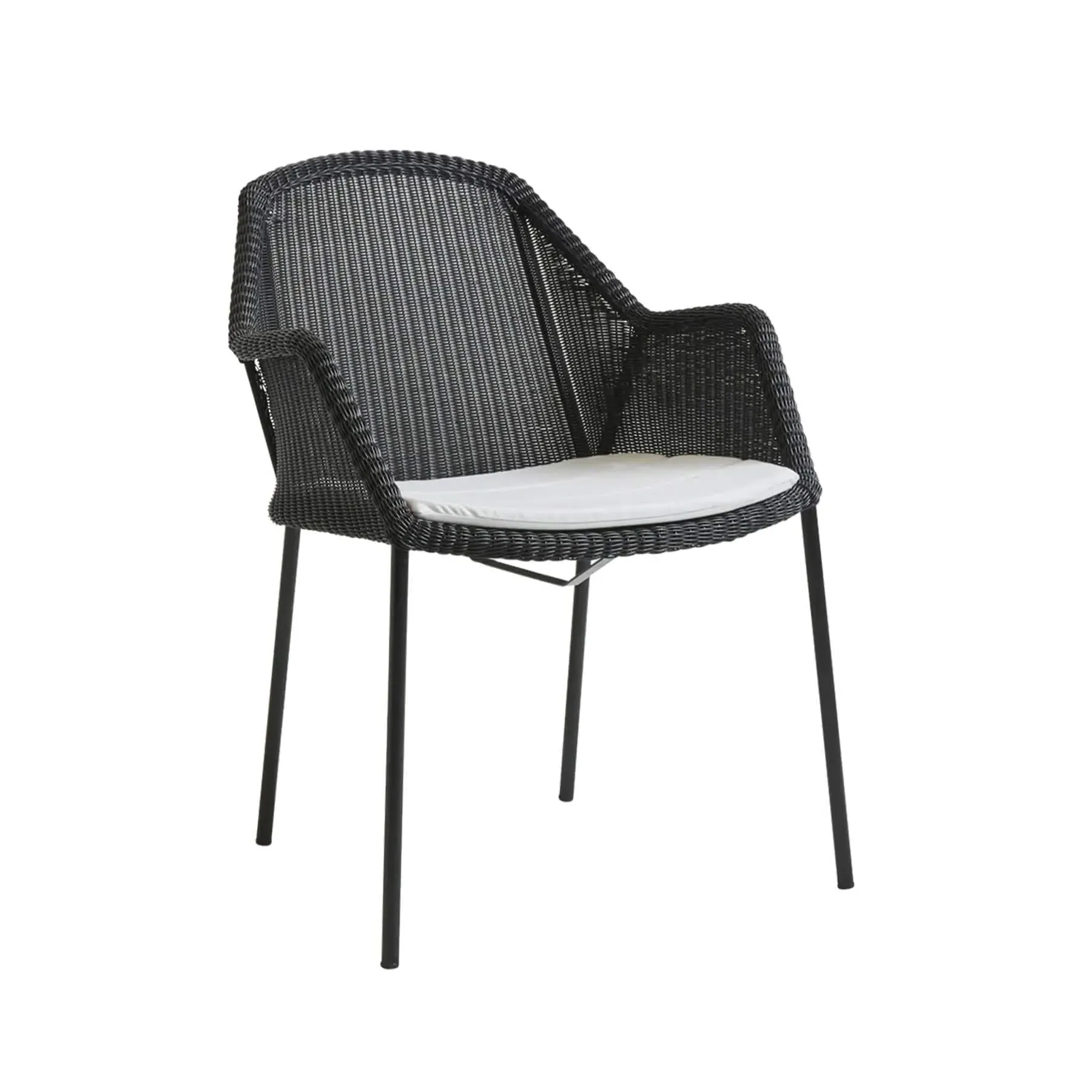 Stackable Garden Chair with Armrests - Black image