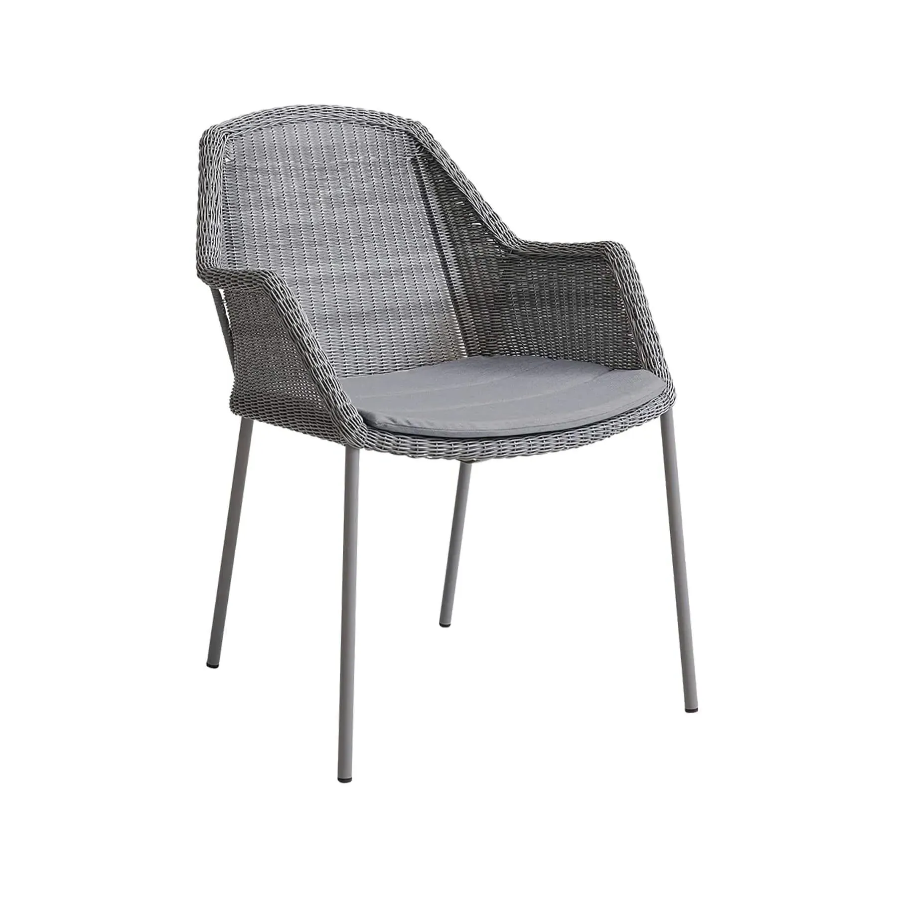 Stackable Garden Chair with Armrests - Grey