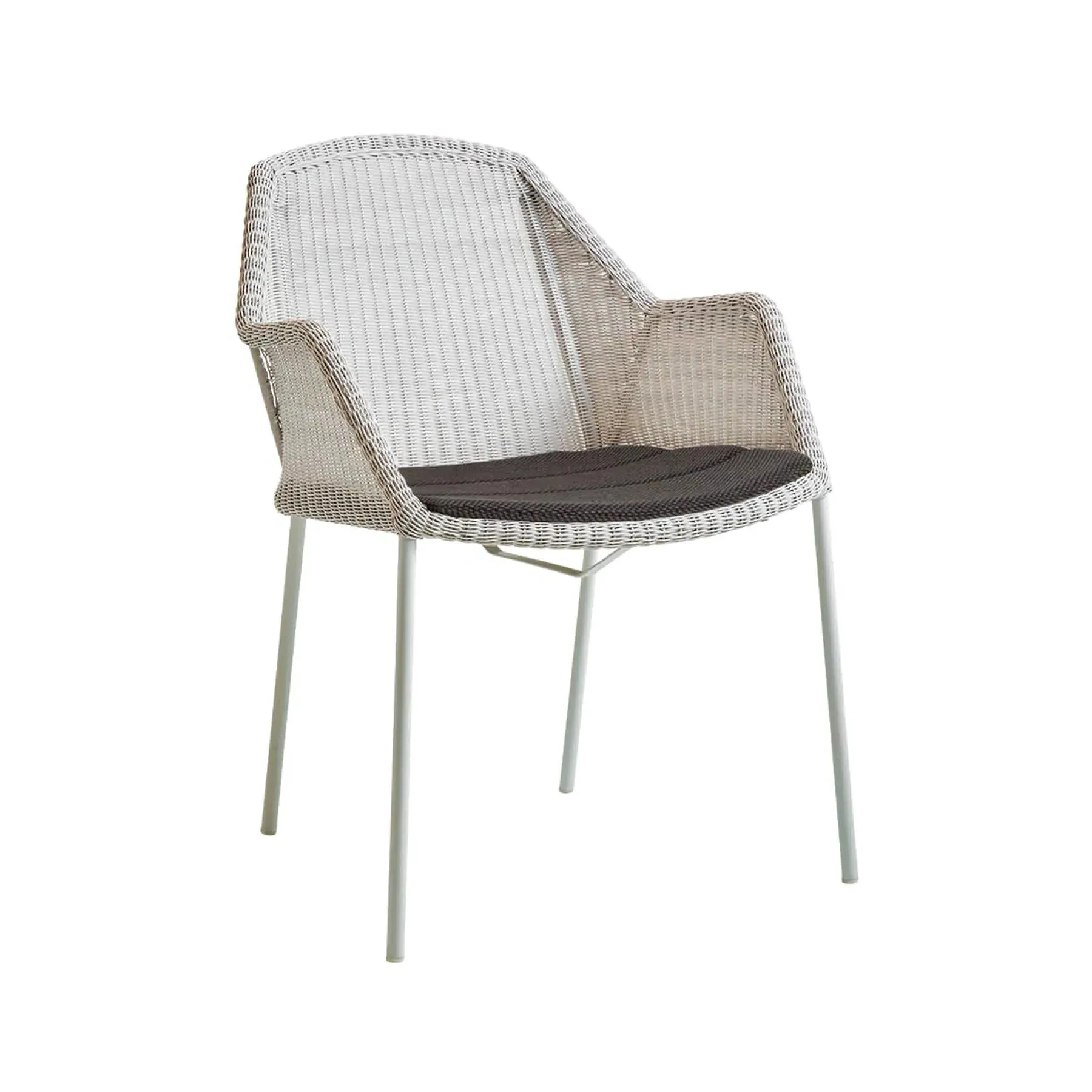 Stackable Garden Chair with Armrests - Light Grey