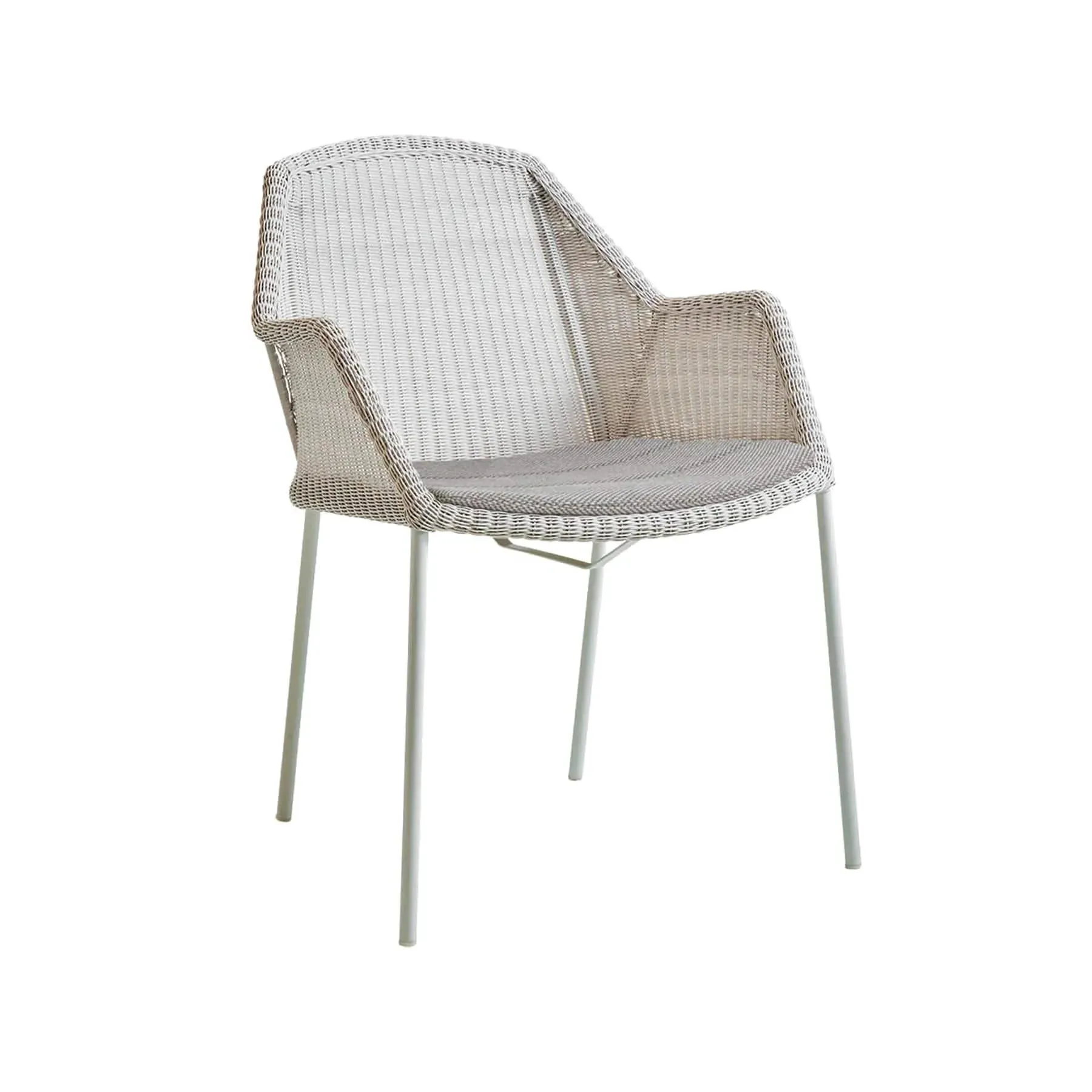 Stackable Garden Chair with Armrests - Light Grey