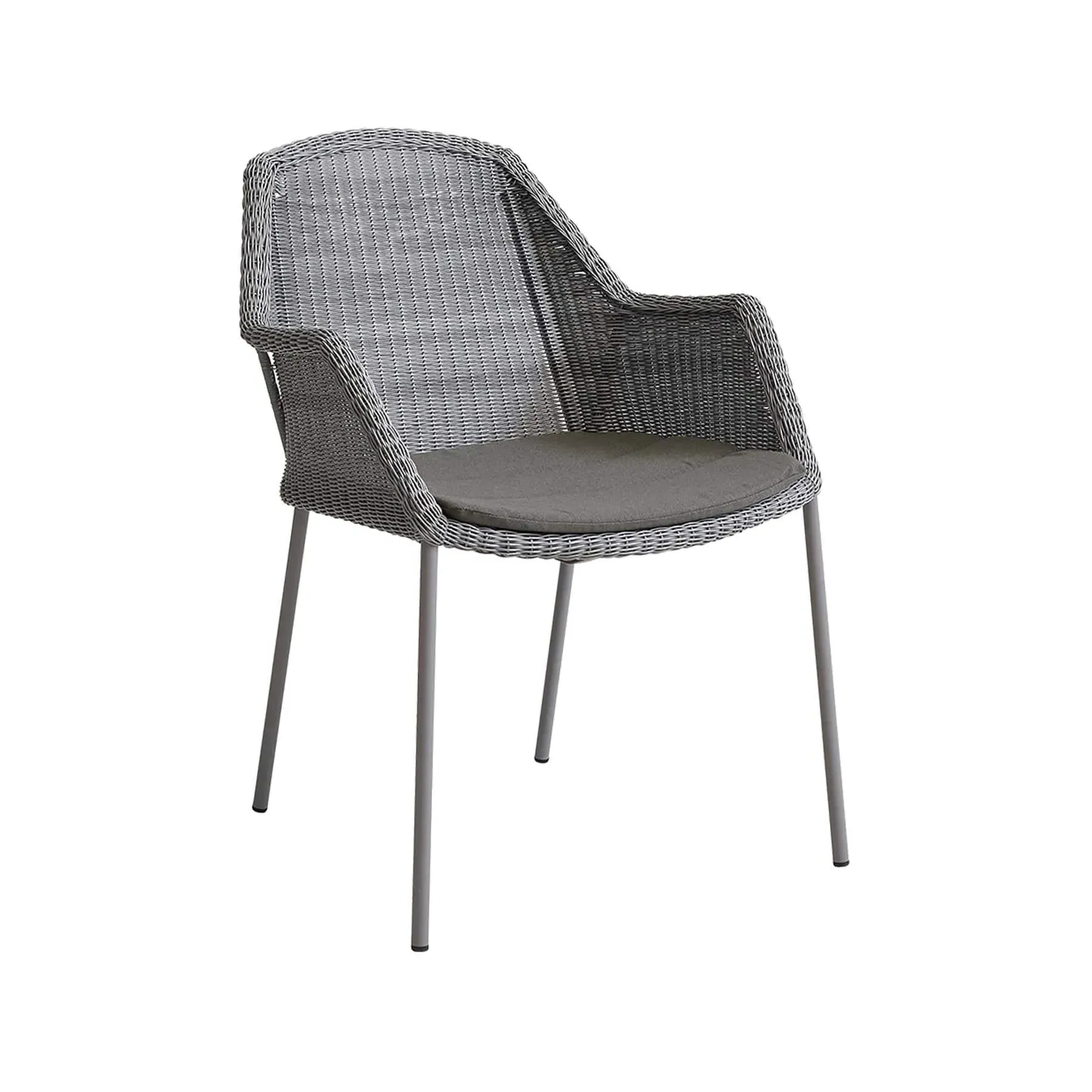 Stackable Garden Chair with Armrests - Light Grey