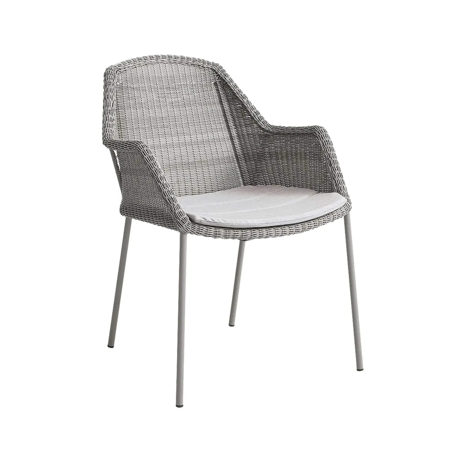 Stackable Garden Chair with Armrests - Taupe