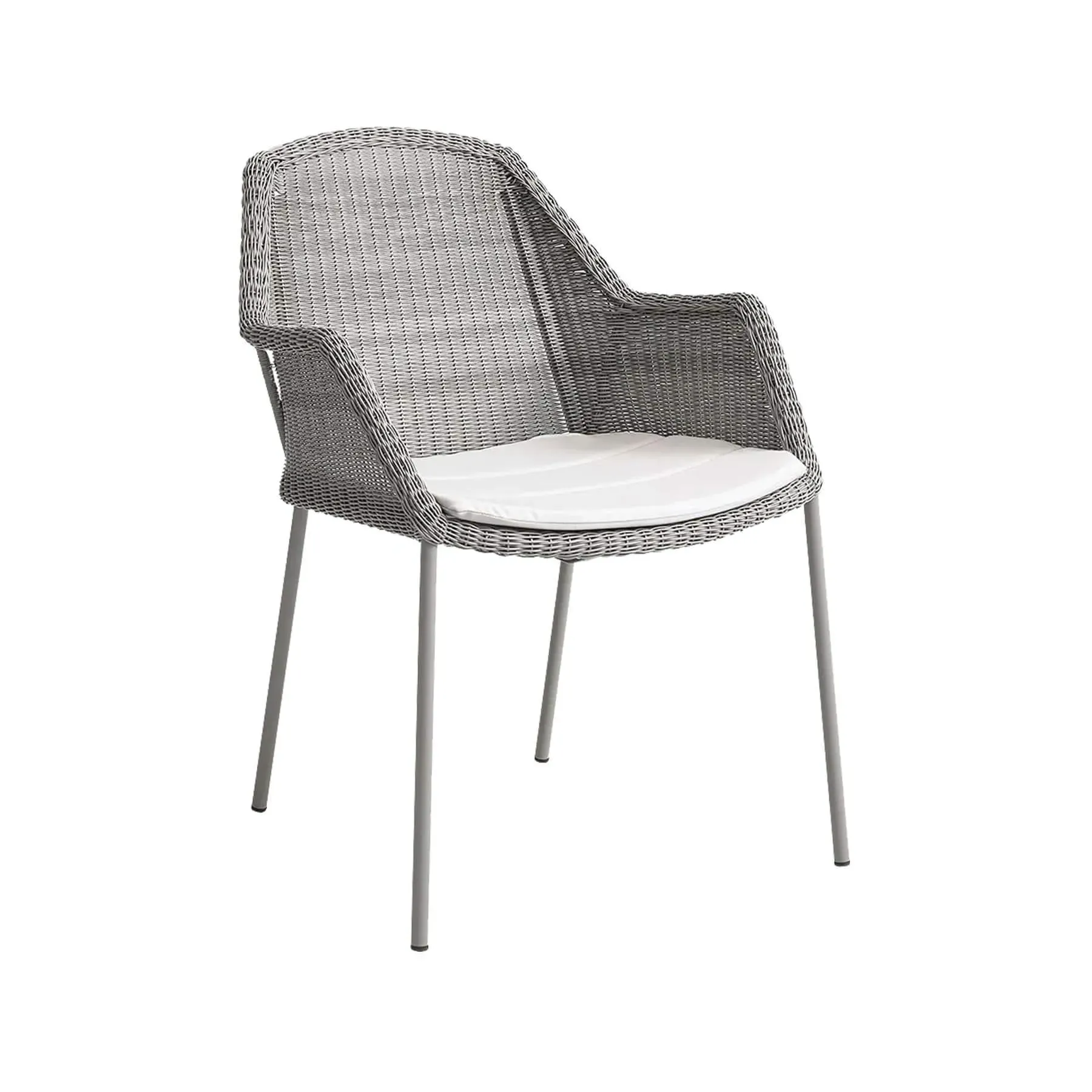 Stackable Garden Chair with Armrests - Taupe