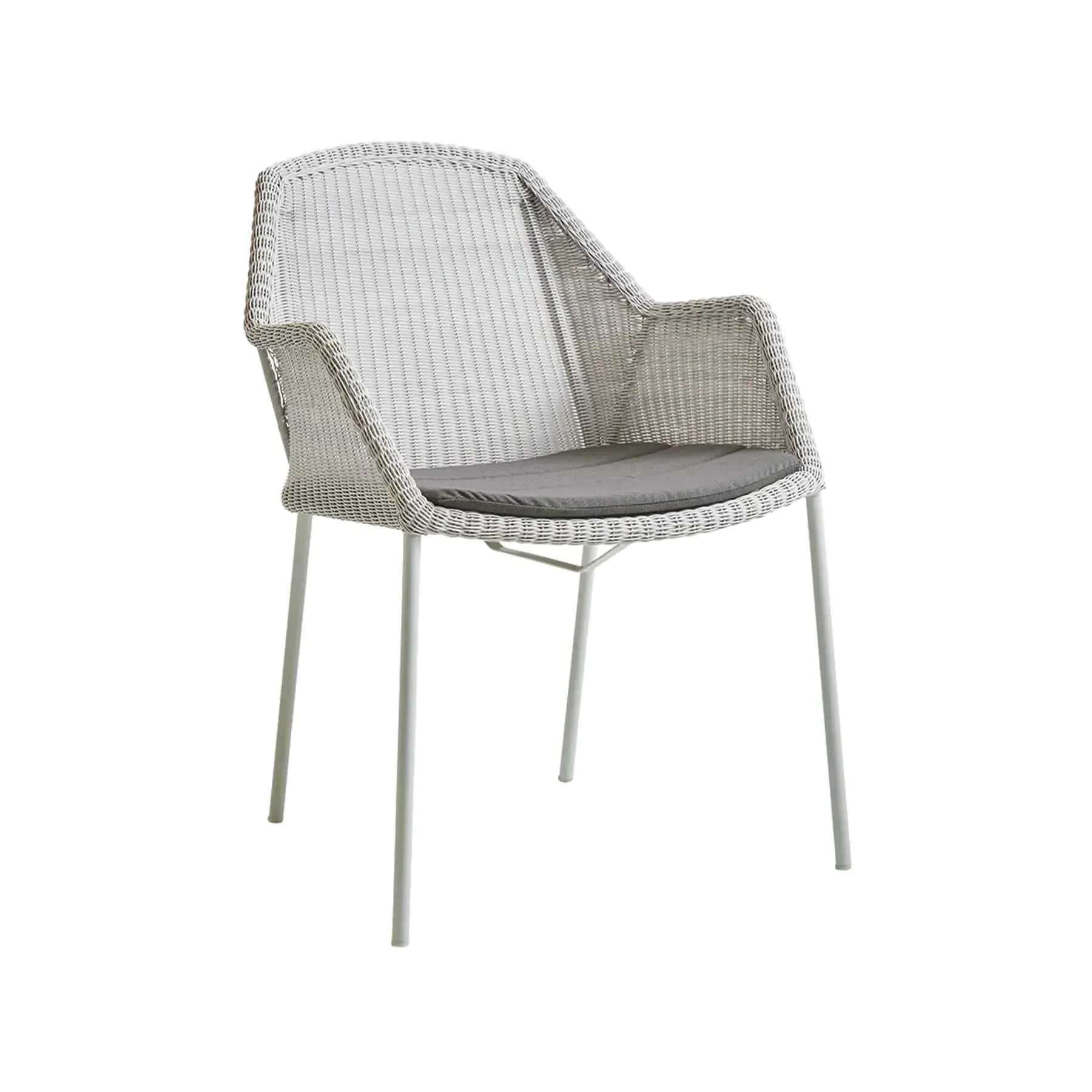 Stackable Garden Chair with Armrests - Taupe