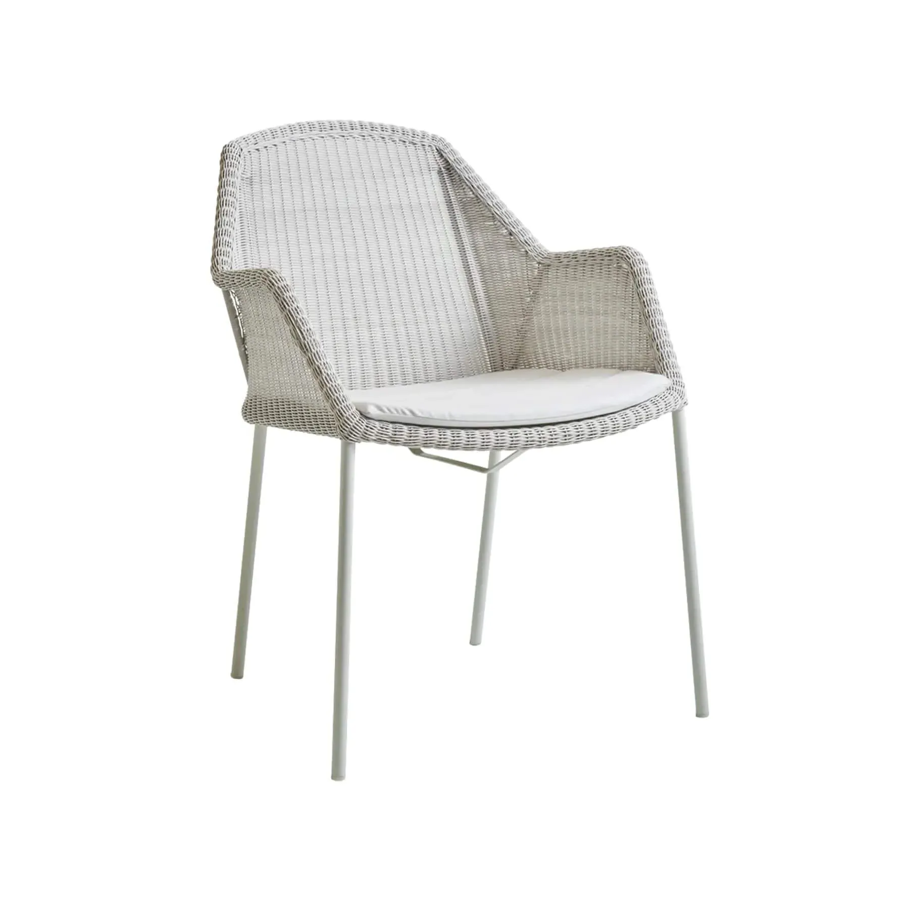 Stackable Garden Chair with Armrests - White