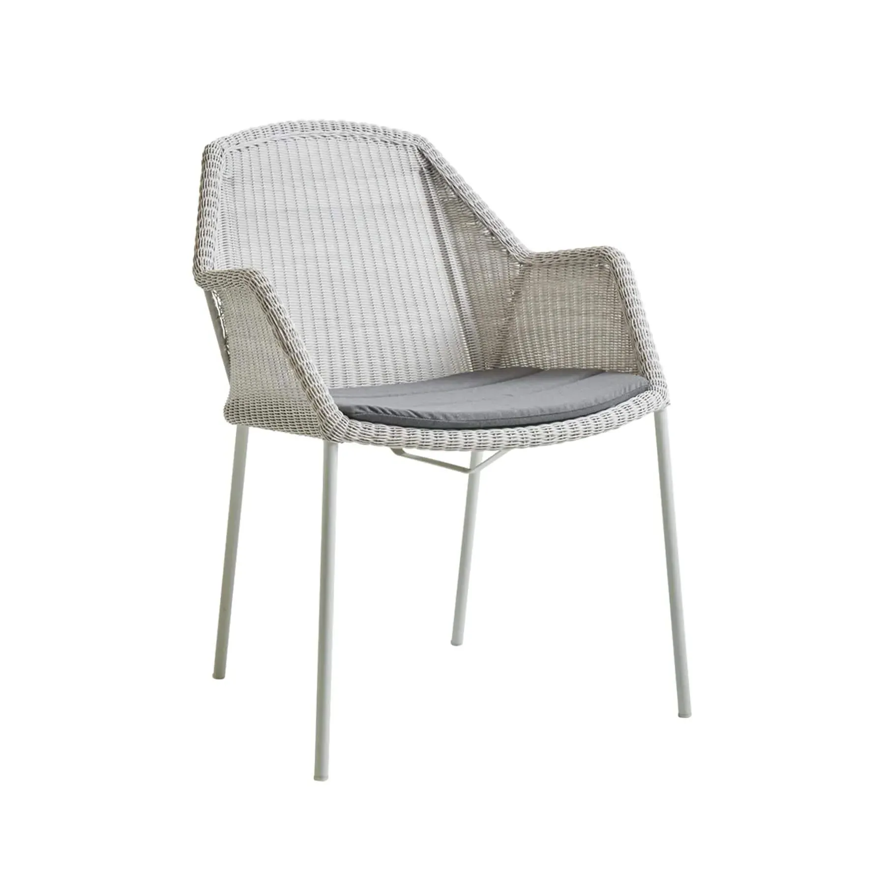 Stackable Garden Chair with Armrests - White