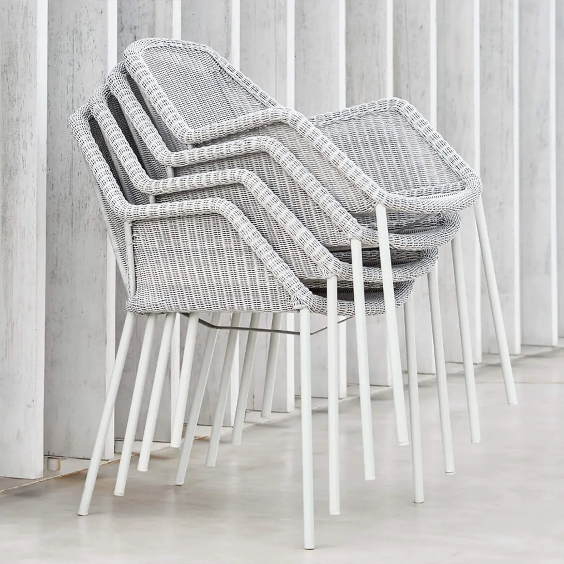 Stackable Garden Chair with Cushion - Black