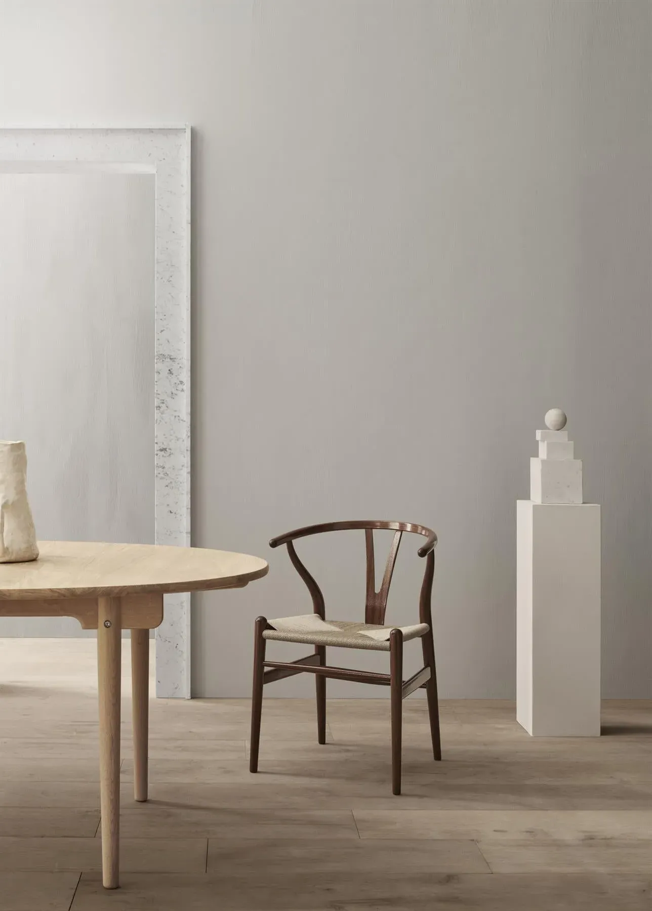 7-Piece Dining Bundle with Wishbone Chairs - Oak