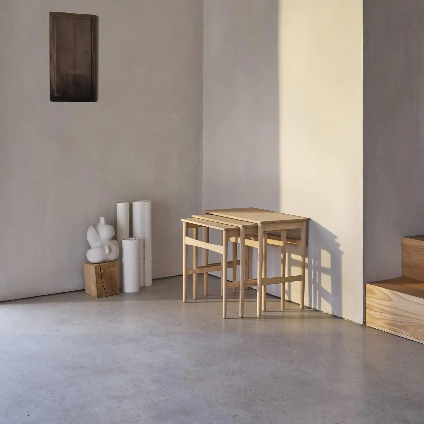 CH004 Nesting Tables - Soap Oak