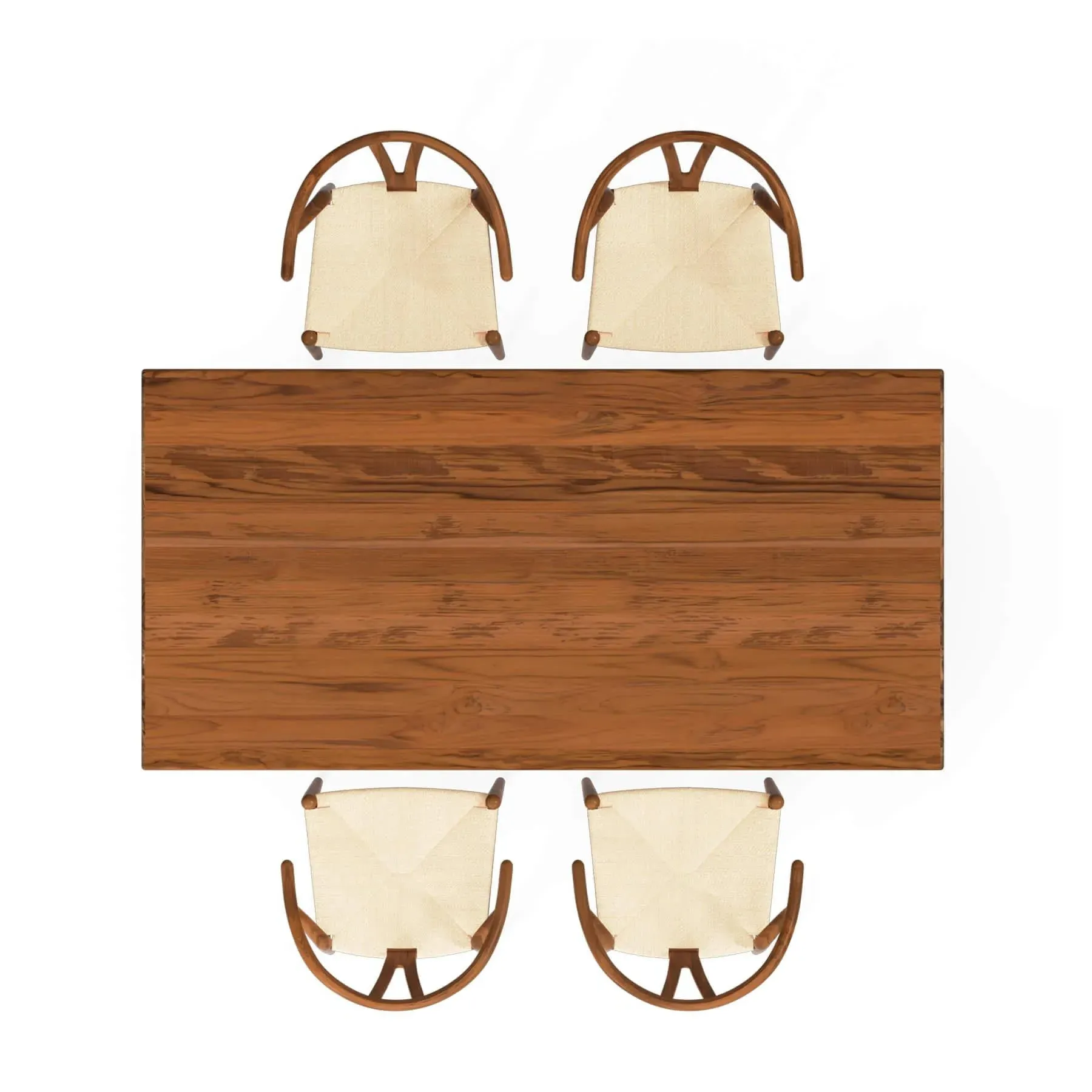 CH24 & CH327 4-Seater Dining Set - Teak