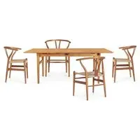 CH24 & CH327 4-Seater Dining Set - Teak