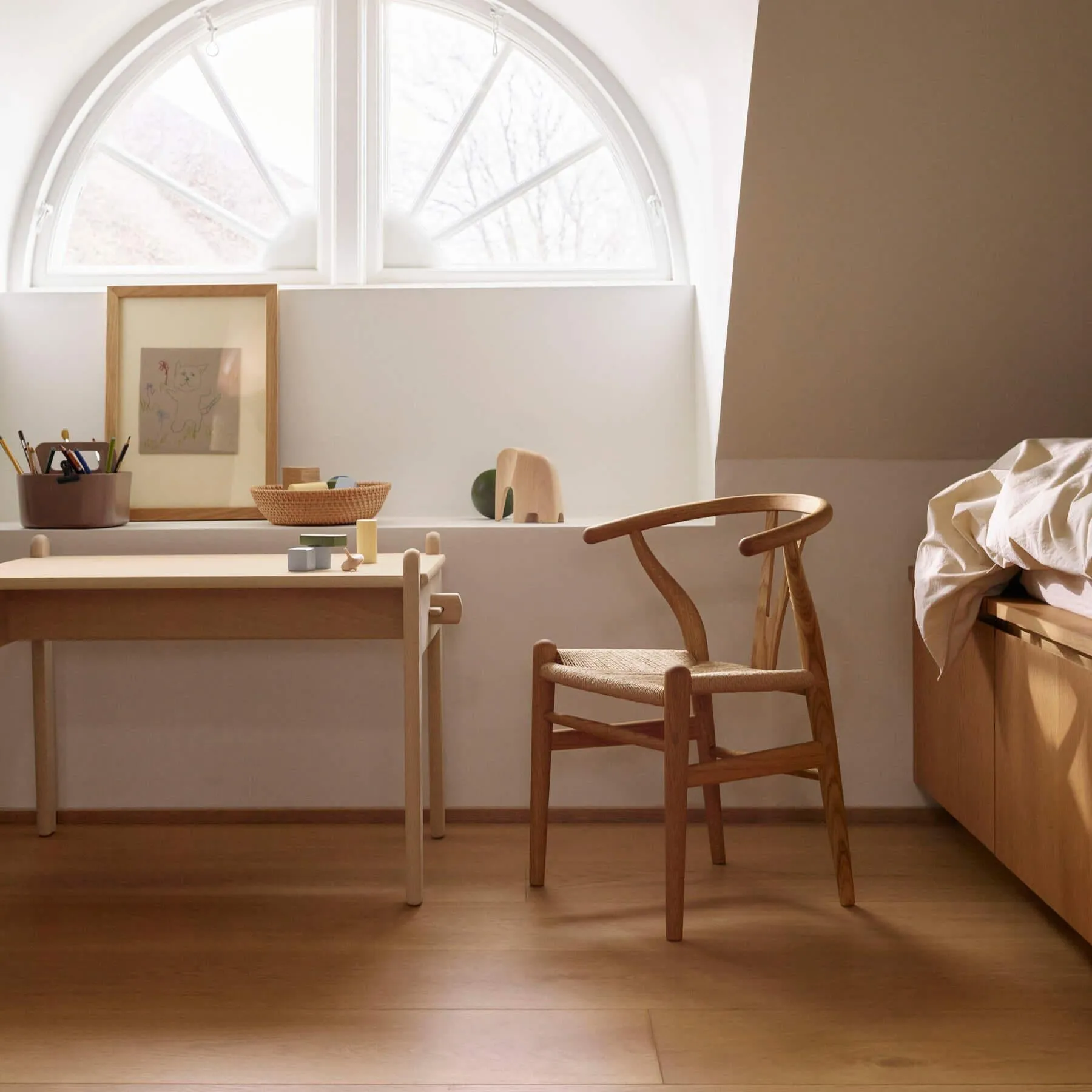 Children's Wishbone Chair - Natural Wood