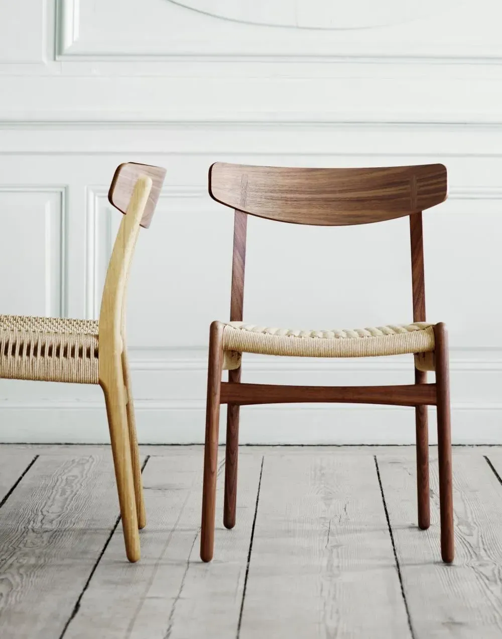 Dining Chair with Paper Cord Seat - White, Oak