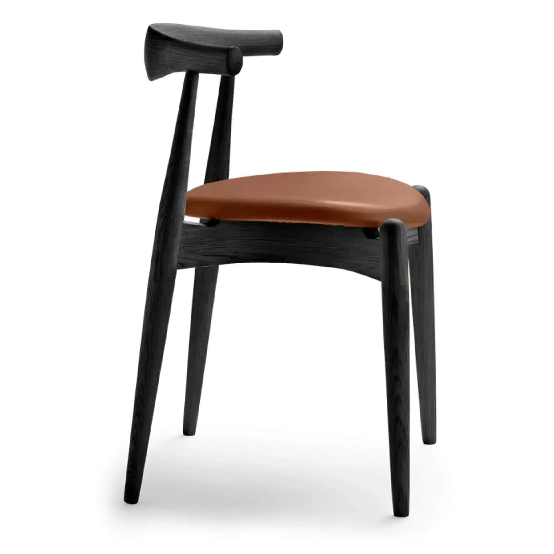 Elbow Chair with Upholstery - Leather, Oak