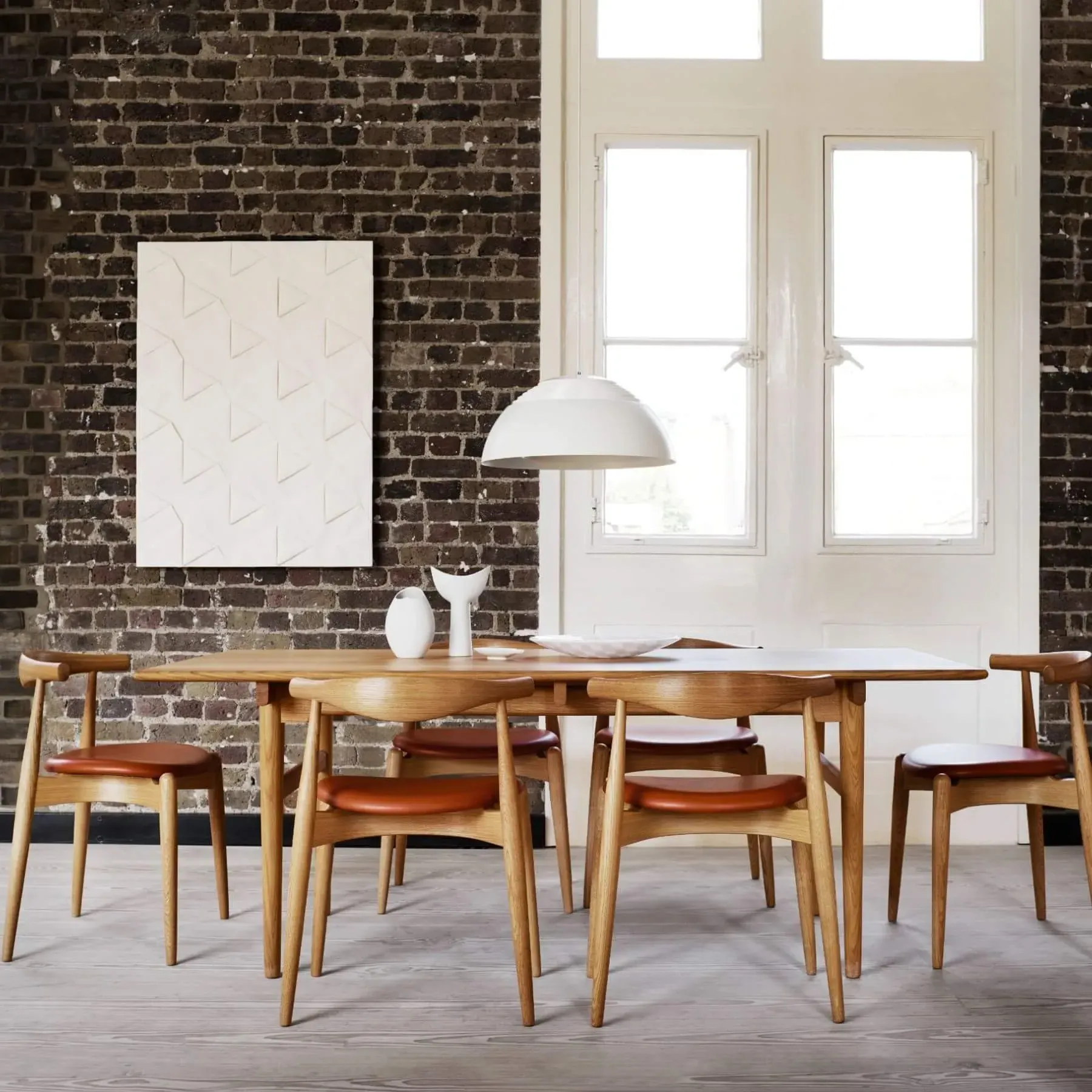 Elbow Dining Chair with Arms - Oak, Upholstered