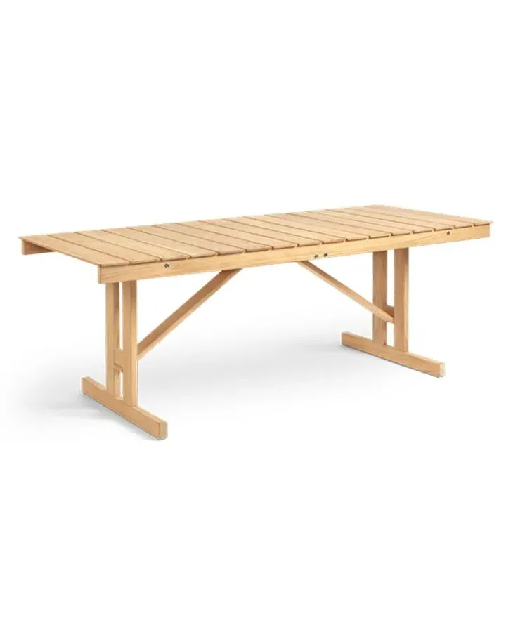 Foldable Garden Table with Slats - Teak image