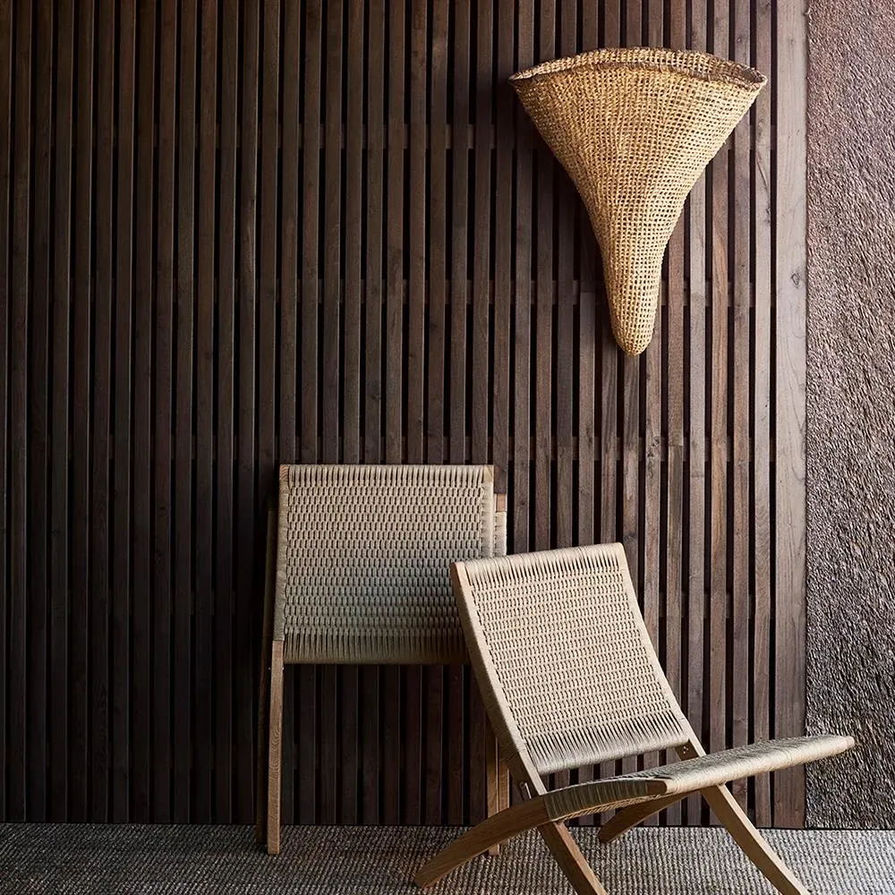 Folding Lounge Chair with Paper Cord - Oak