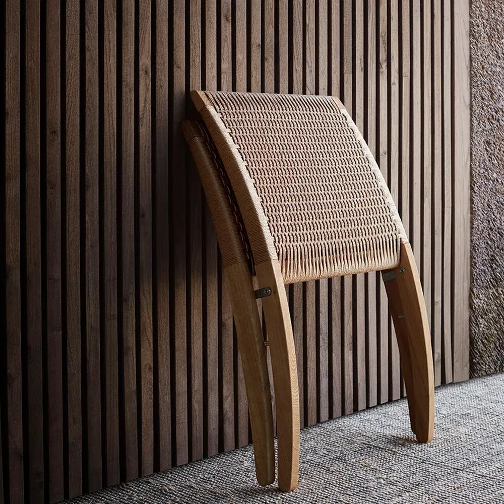 Folding Lounge Chair with Paper Cord - Oak