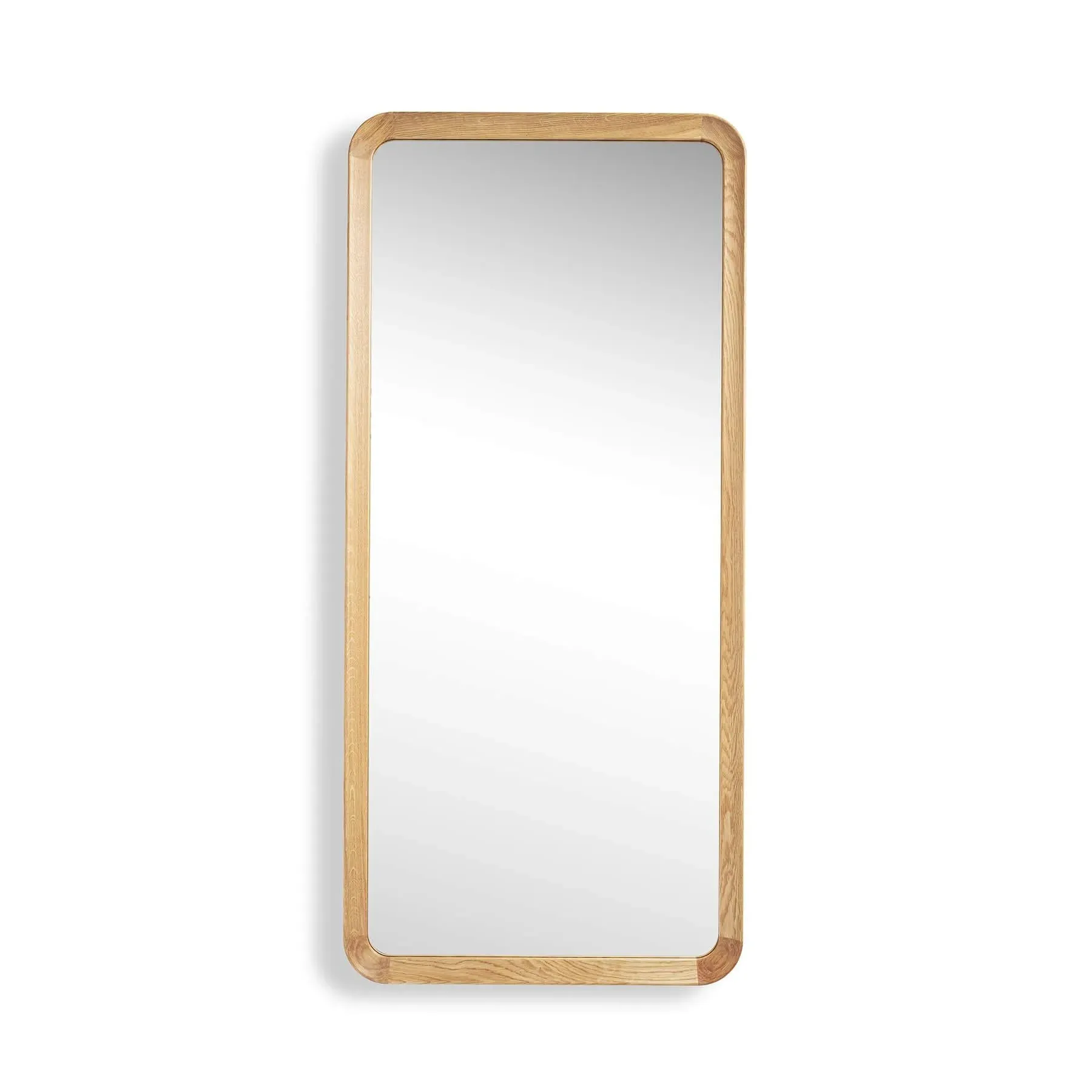 Full-Length Mirror with Concave Frame - Oak image
