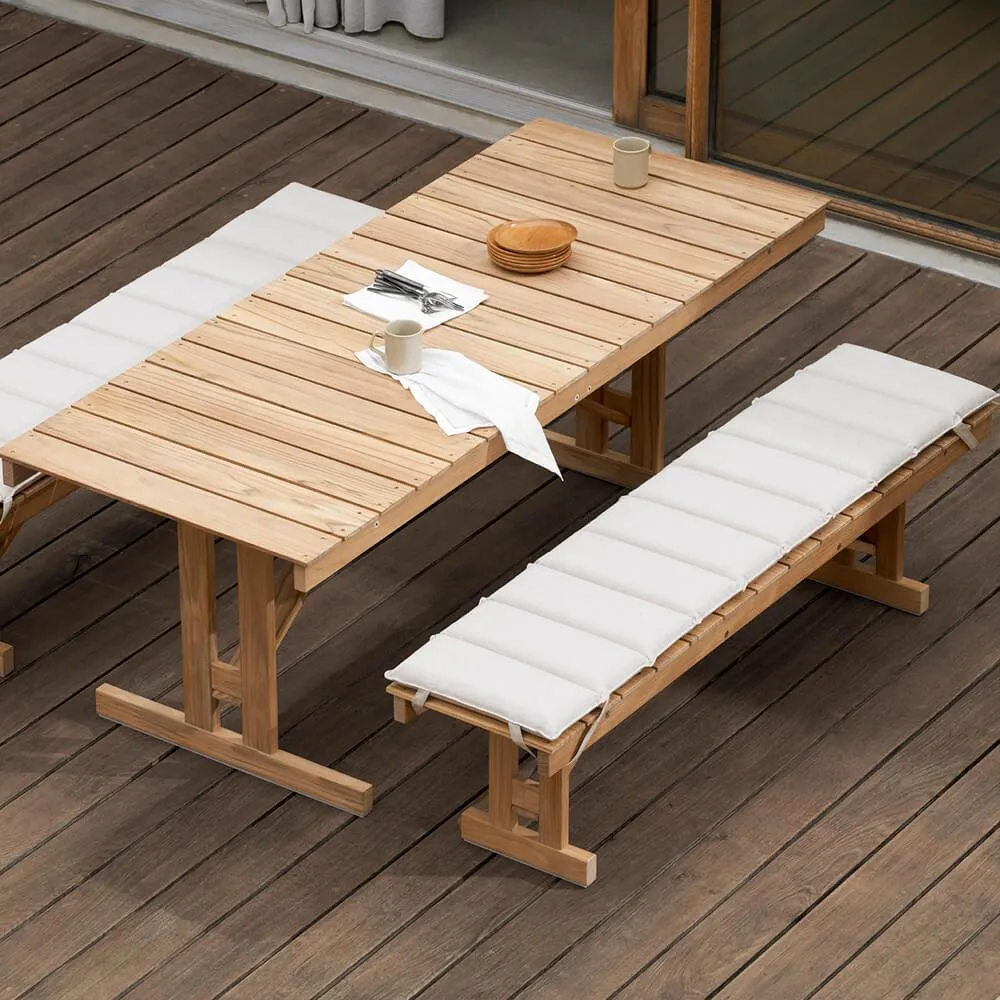 Garden Bench with Folding Legs - Papyrus, Teak