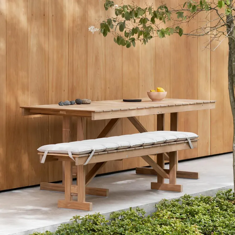 Garden Bench with Folding Legs - Papyrus, Teak