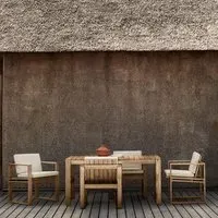 Garden Dining Set with Cushions - Solid Wood