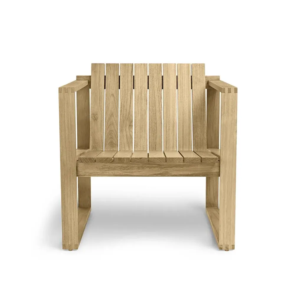 Garden Lounge Chair with Cushions - Canvas, Teak