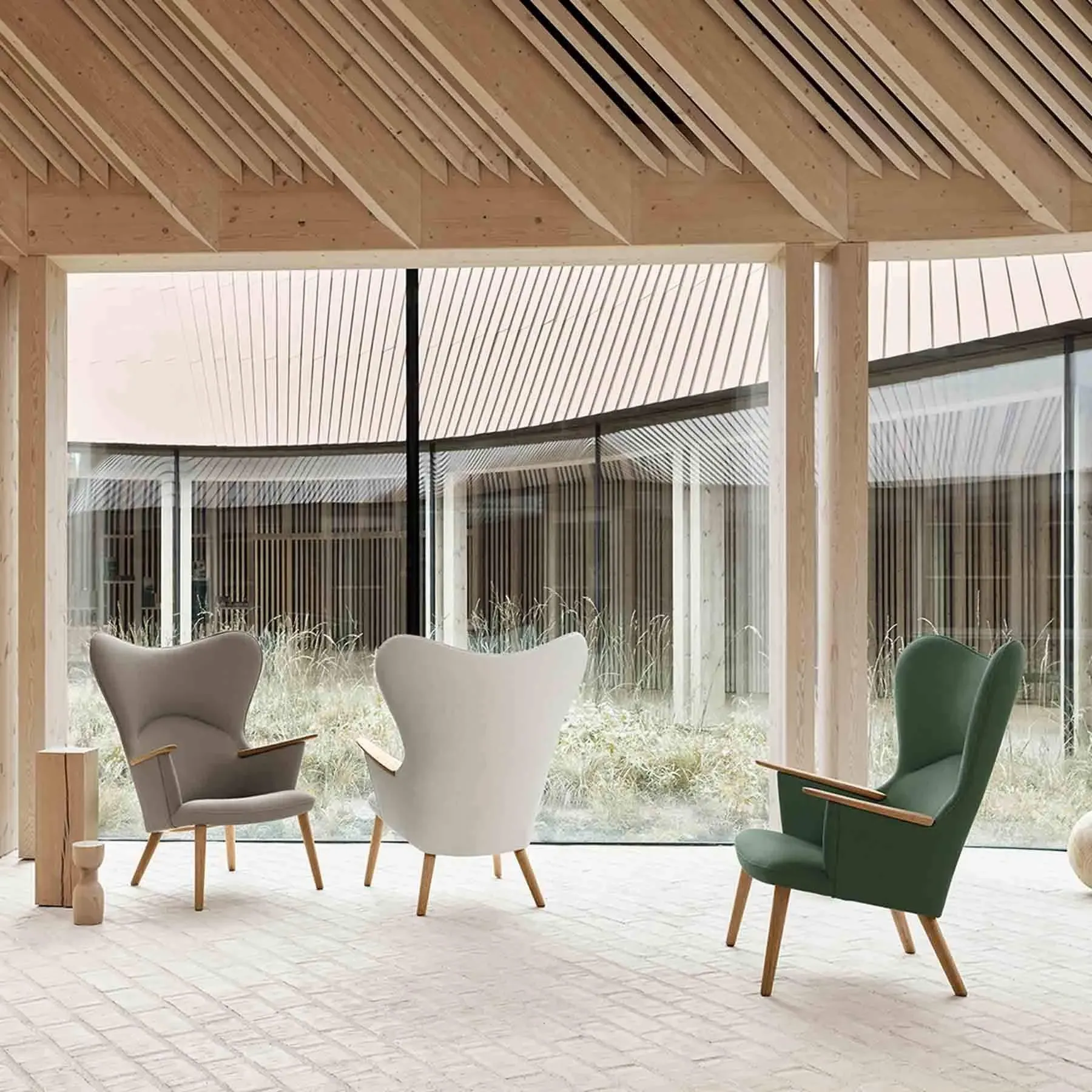 Lounge Chair with Headrest - Umber, Wool