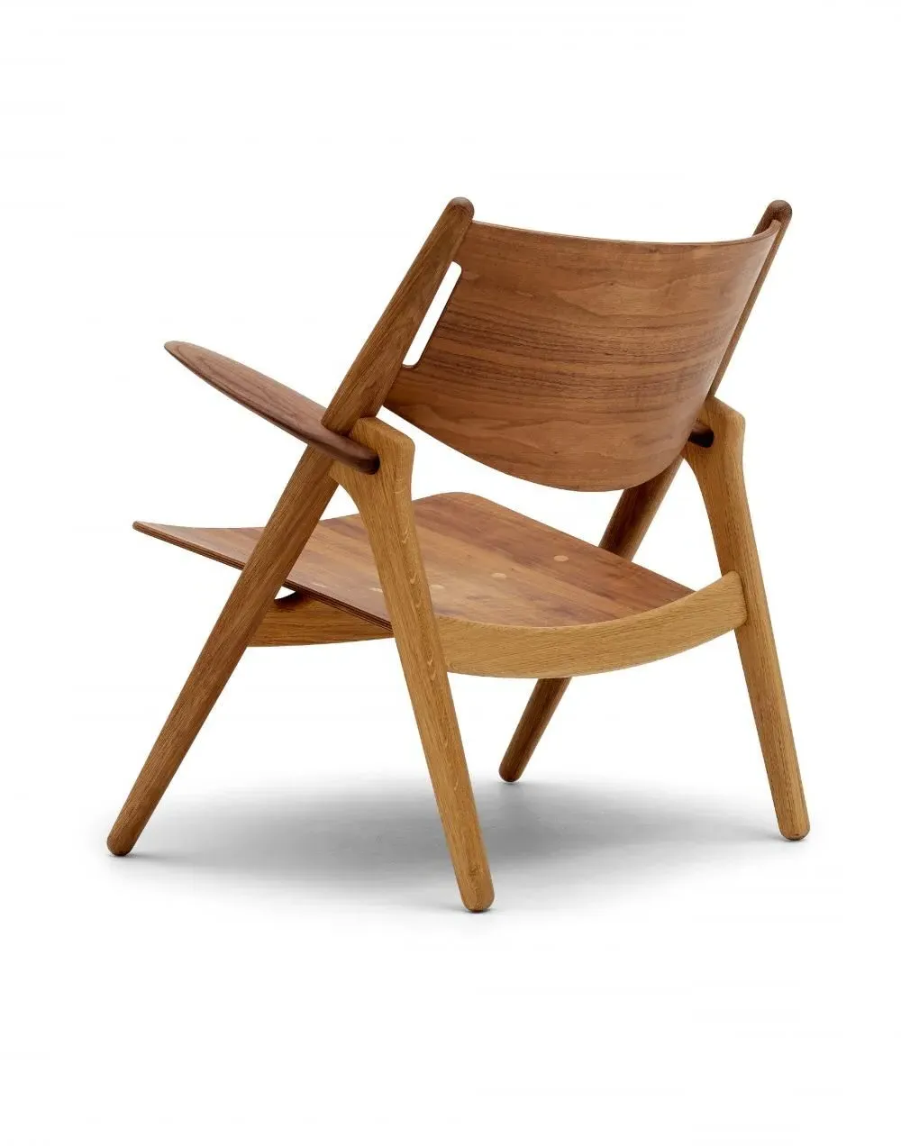 Lounge Chair with Oval Armrests - Oak
